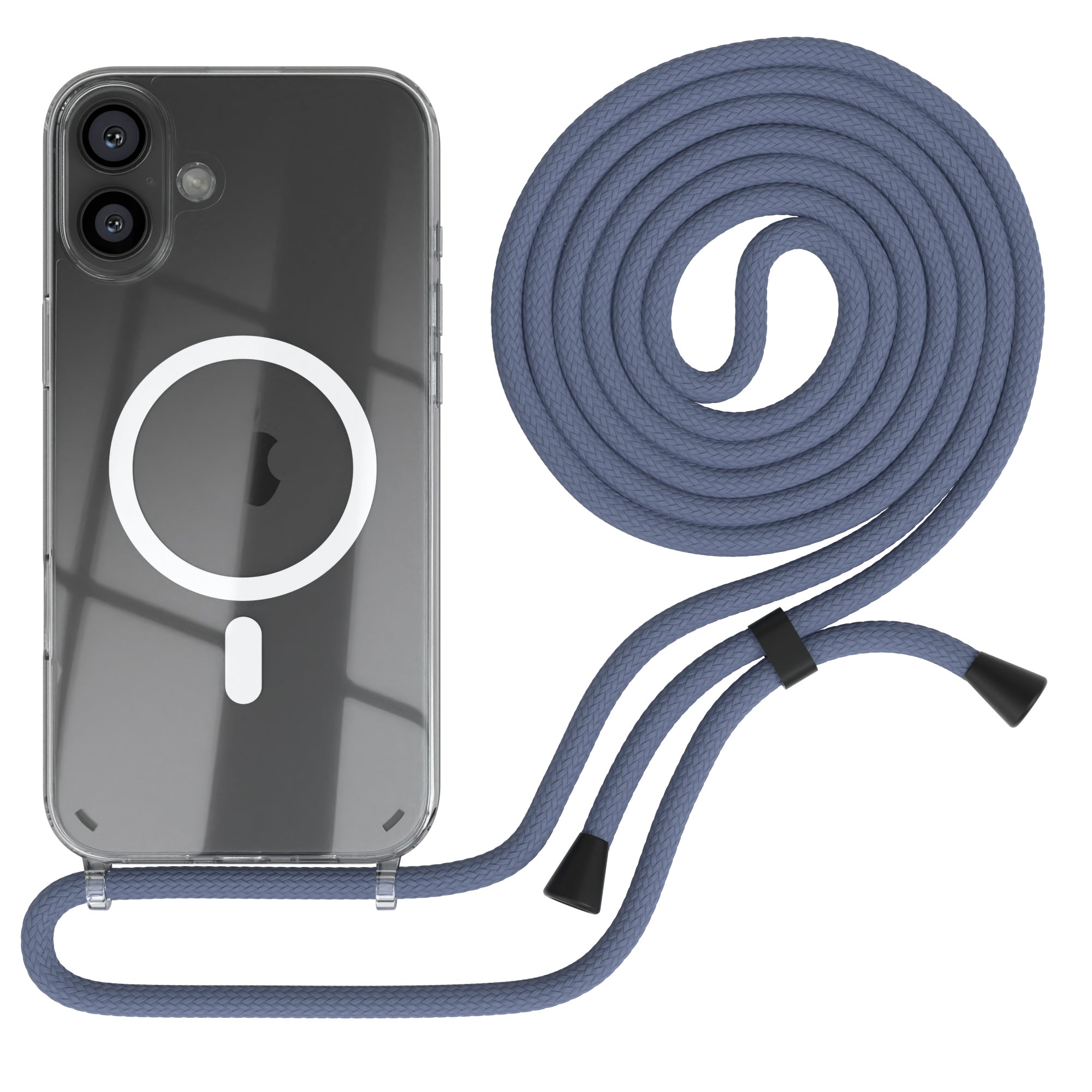 iPhone 16 Plus transparente Hülle + Kordel mit MagSafe