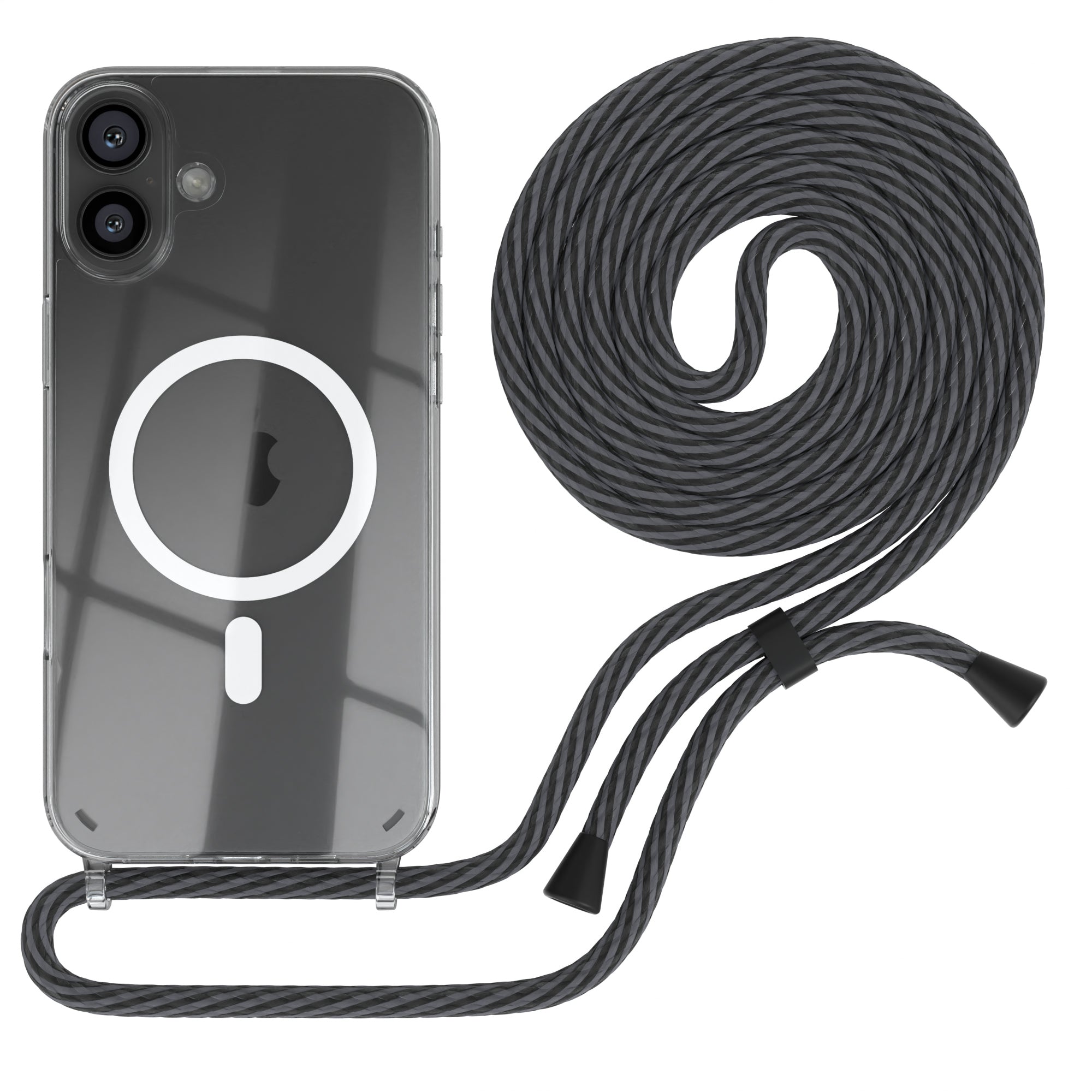 iPhone 16 Plus transparente Hülle + Kordel mit MagSafe