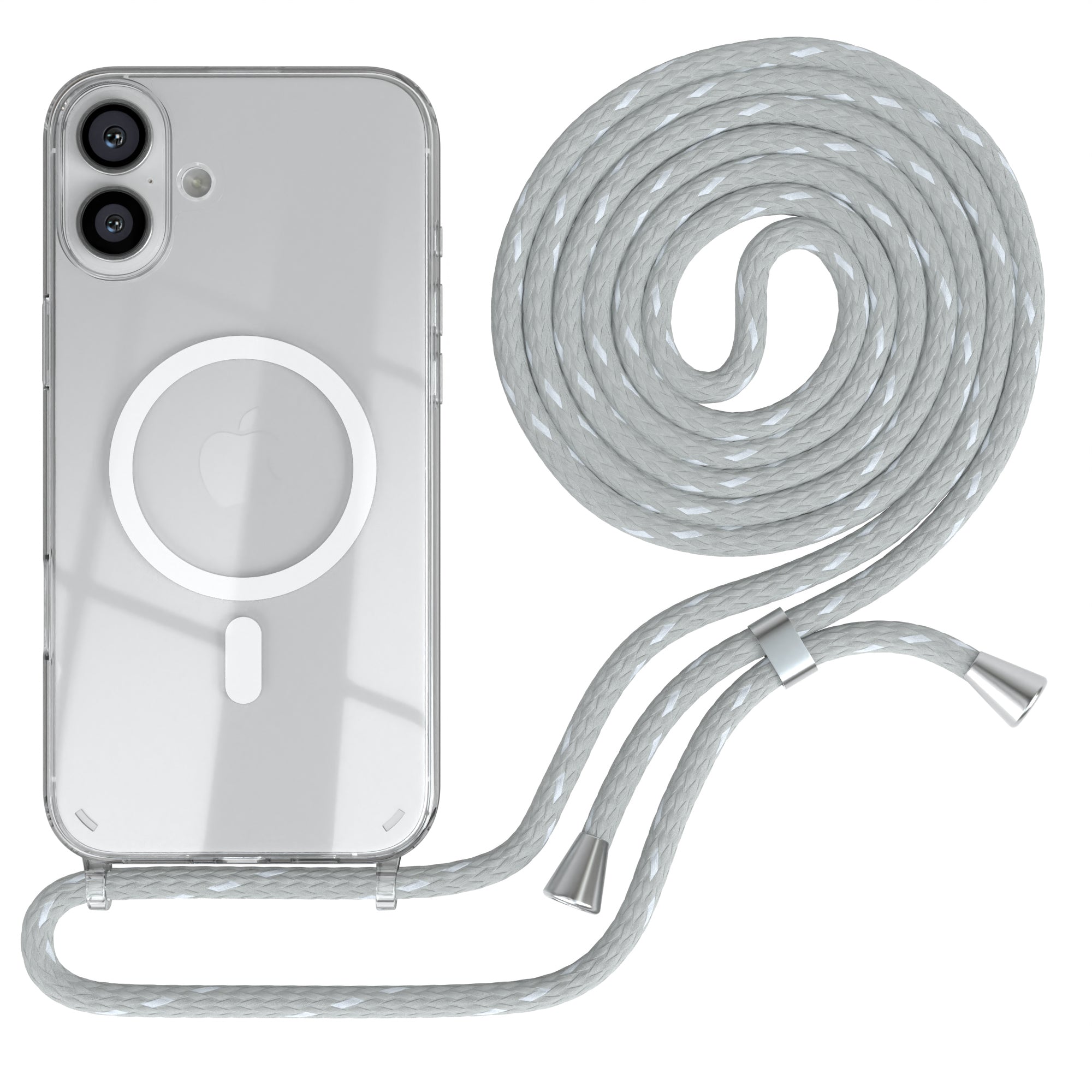 iPhone 16 Plus transparente Hülle + Kordel mit MagSafe