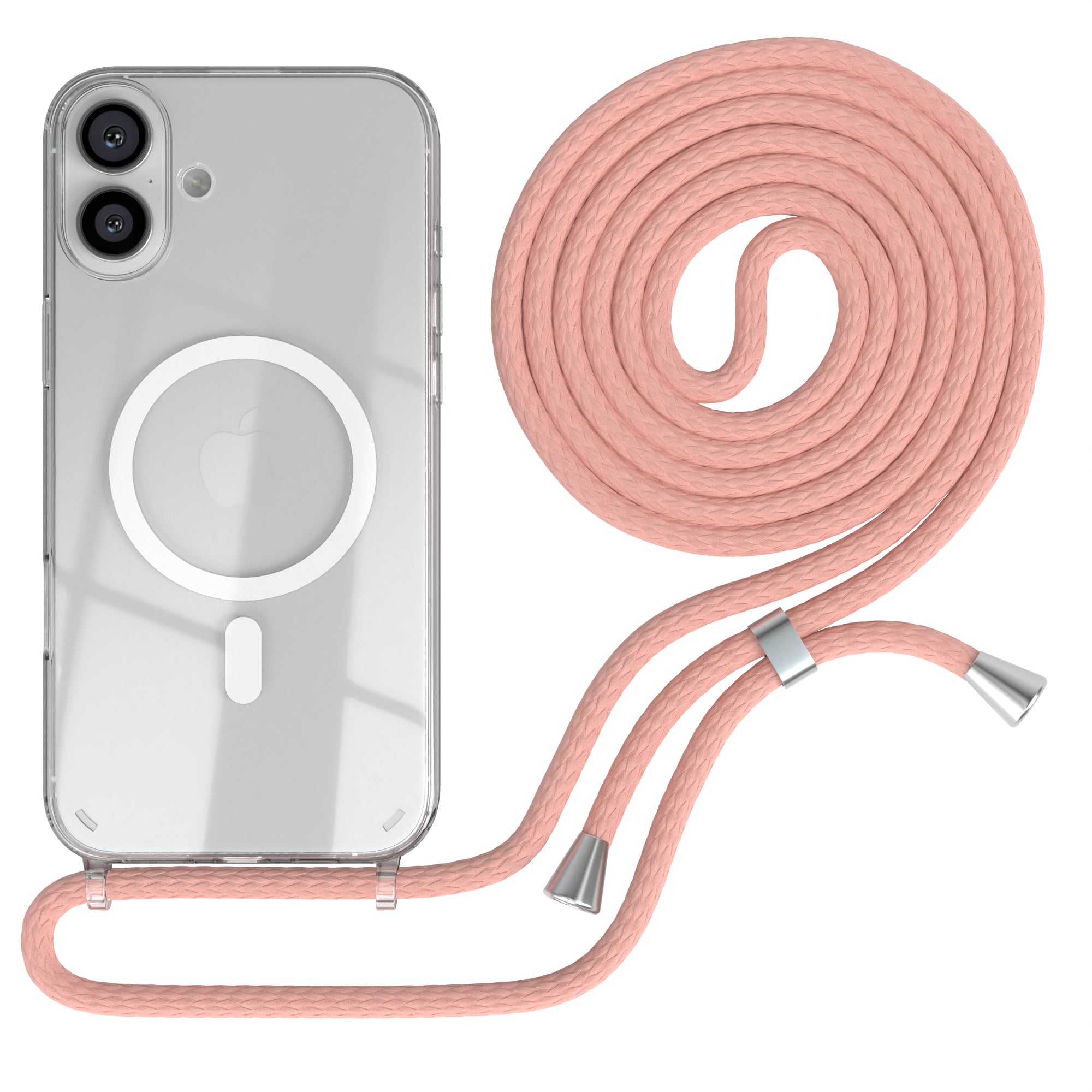iPhone 16 Plus transparente Hülle + Kordel mit MagSafe