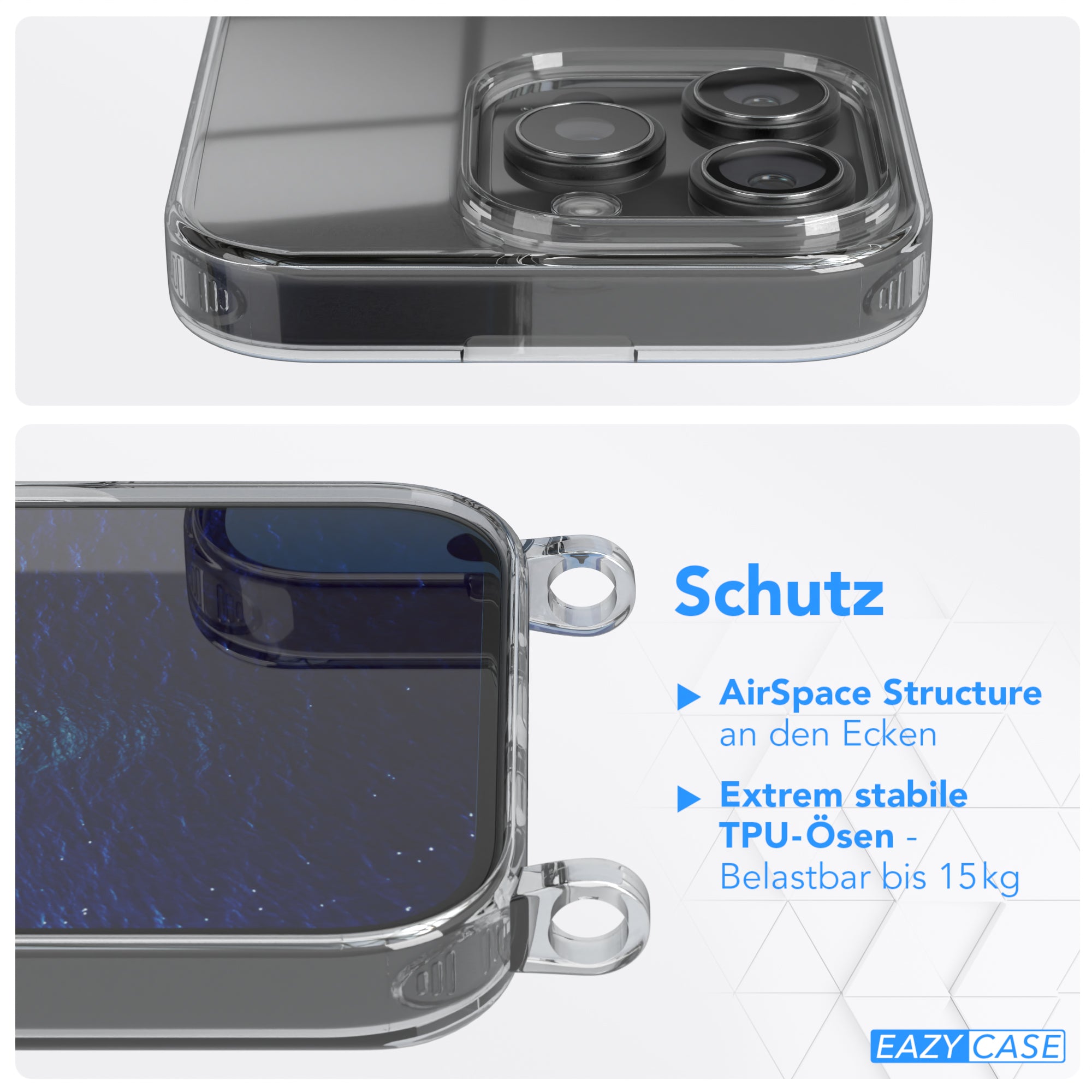 iPhone 16 Pro transparente Hülle + Kordel