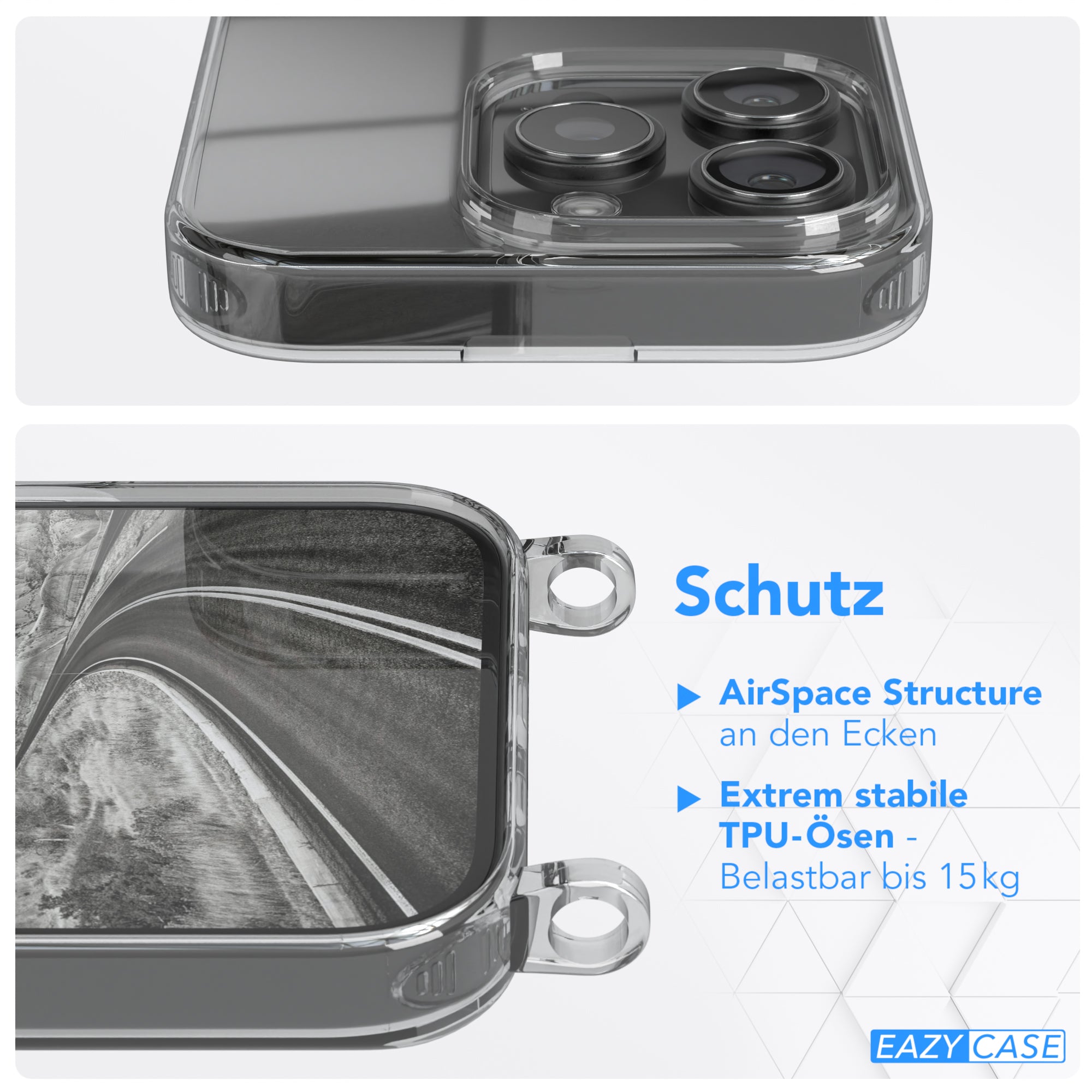 iPhone 16 Pro transparente Hülle + Kordel