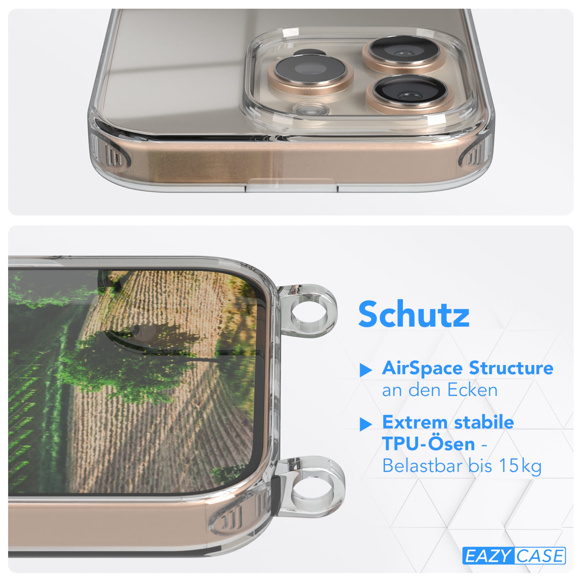 iPhone 16 Pro transparente Hülle + Kordel