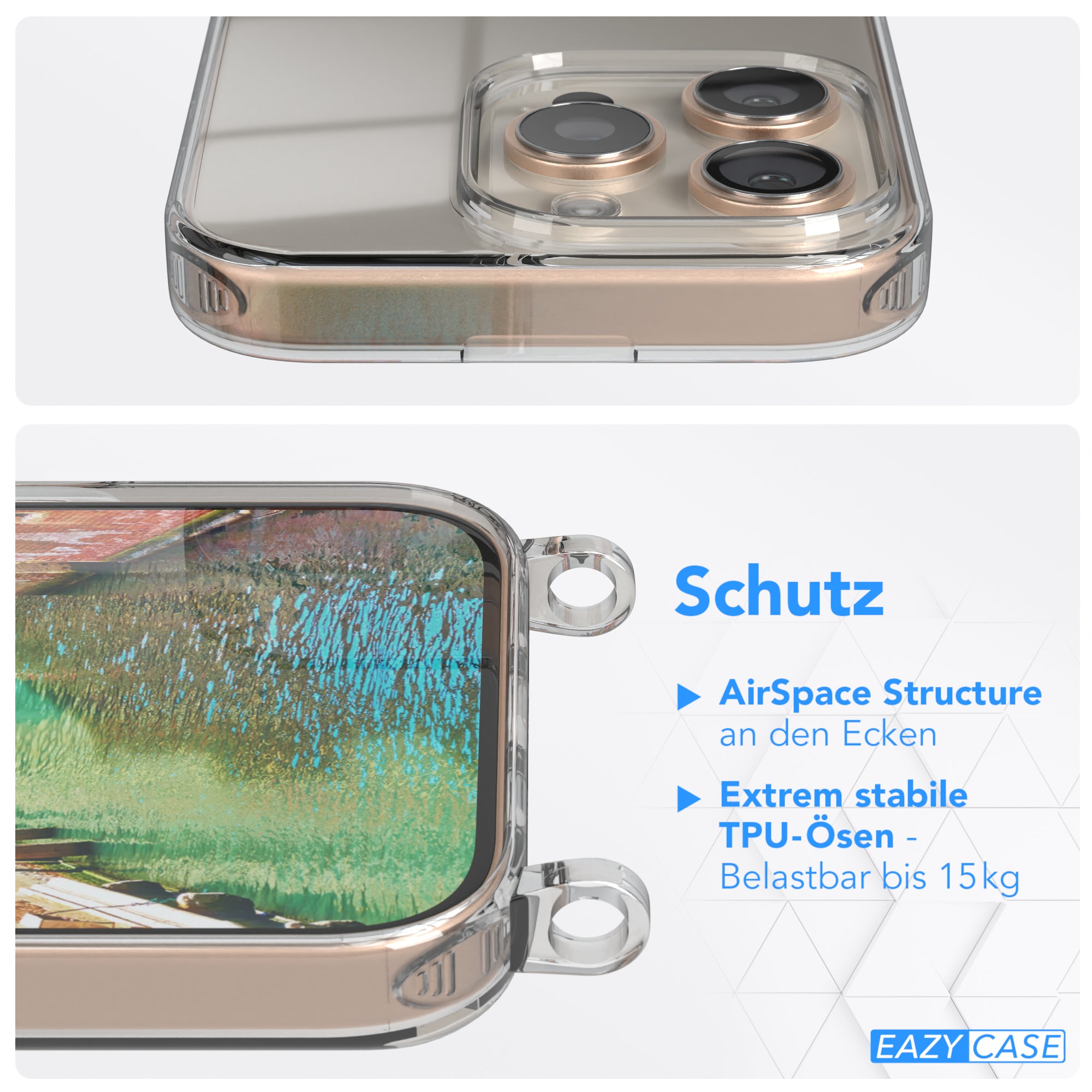 iPhone 16 Pro transparente Hülle + Kordel