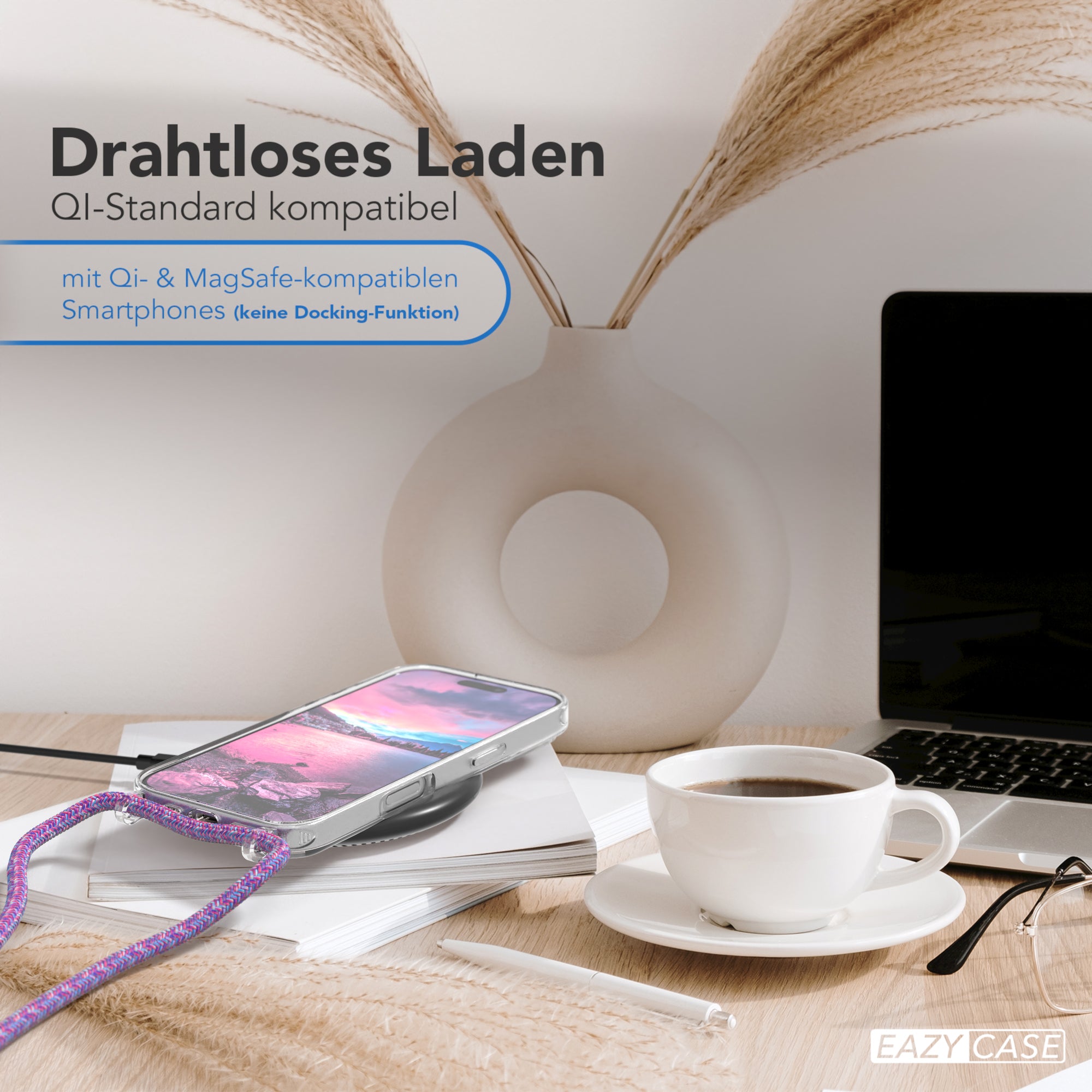 iPhone 16 Pro transparente Hülle + Kordel