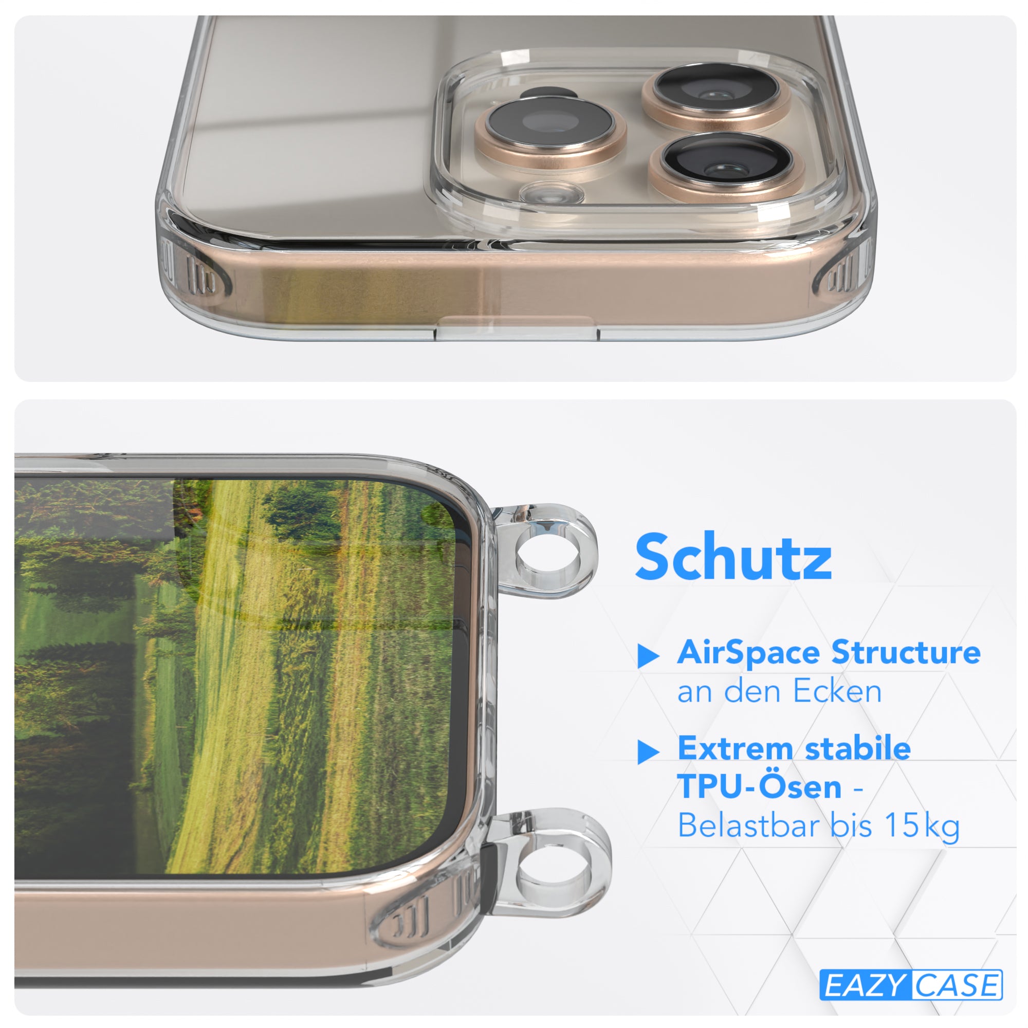 iPhone 16 Pro transparente Hülle + Kordel