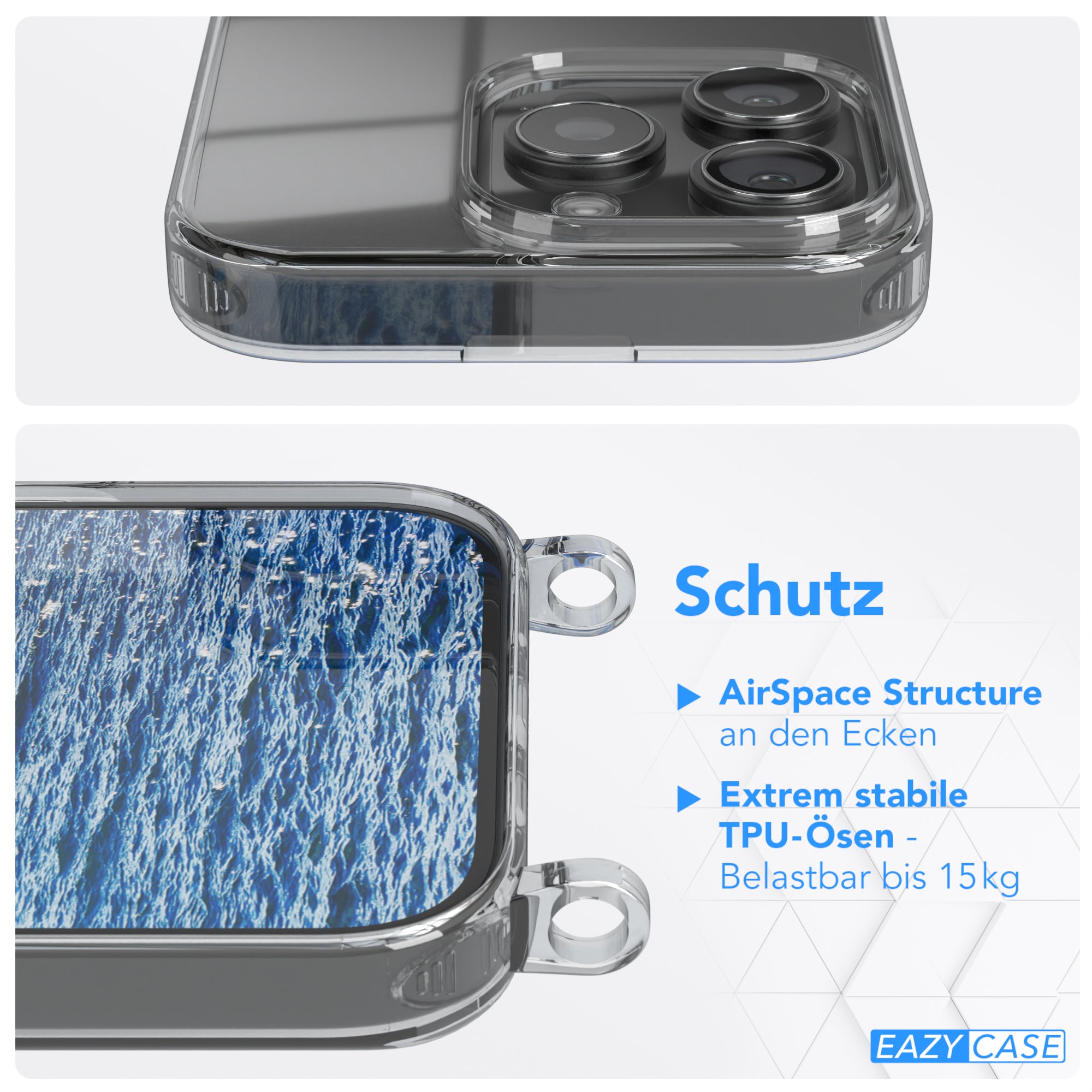 iPhone 16 Pro transparente Hülle + Kordel