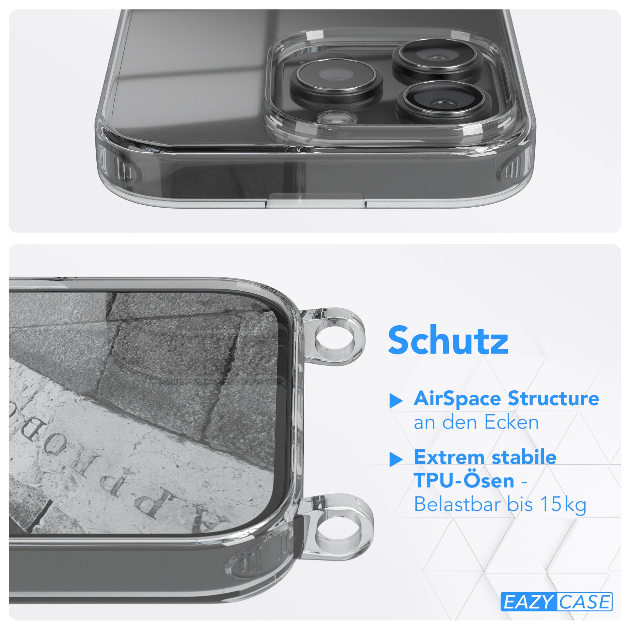 iPhone 16 Pro transparente Hülle + Kordel
