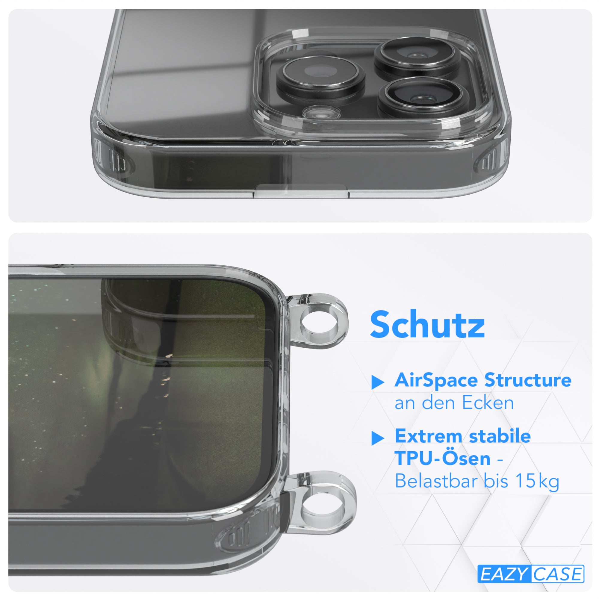 iPhone 16 Pro transparente Hülle + Kordel