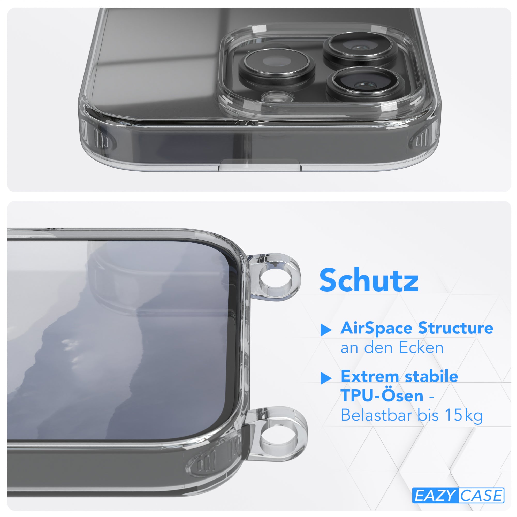 iPhone 16 Pro transparente Hülle + Kordel