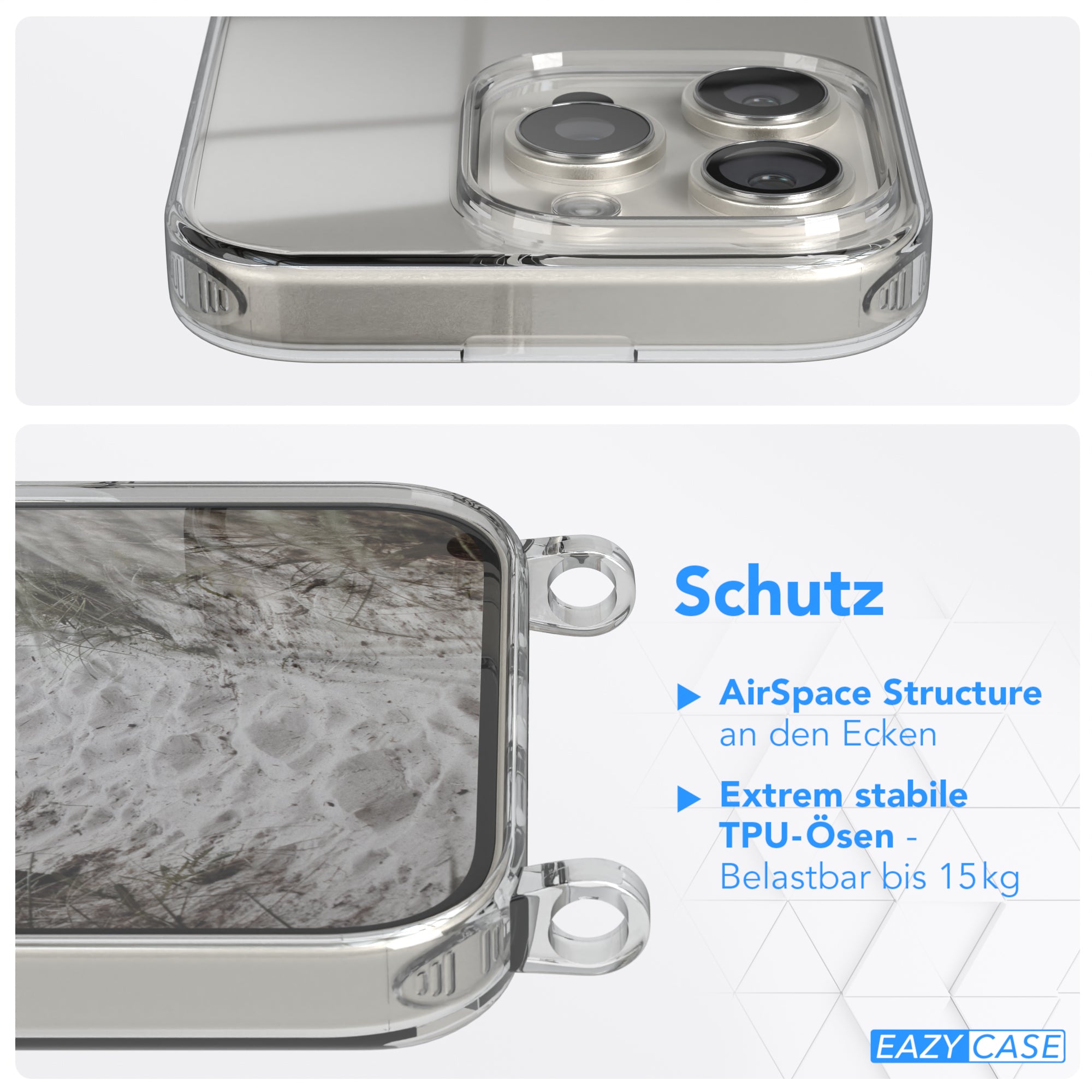 iPhone 16 Pro transparente Hülle + Kordel