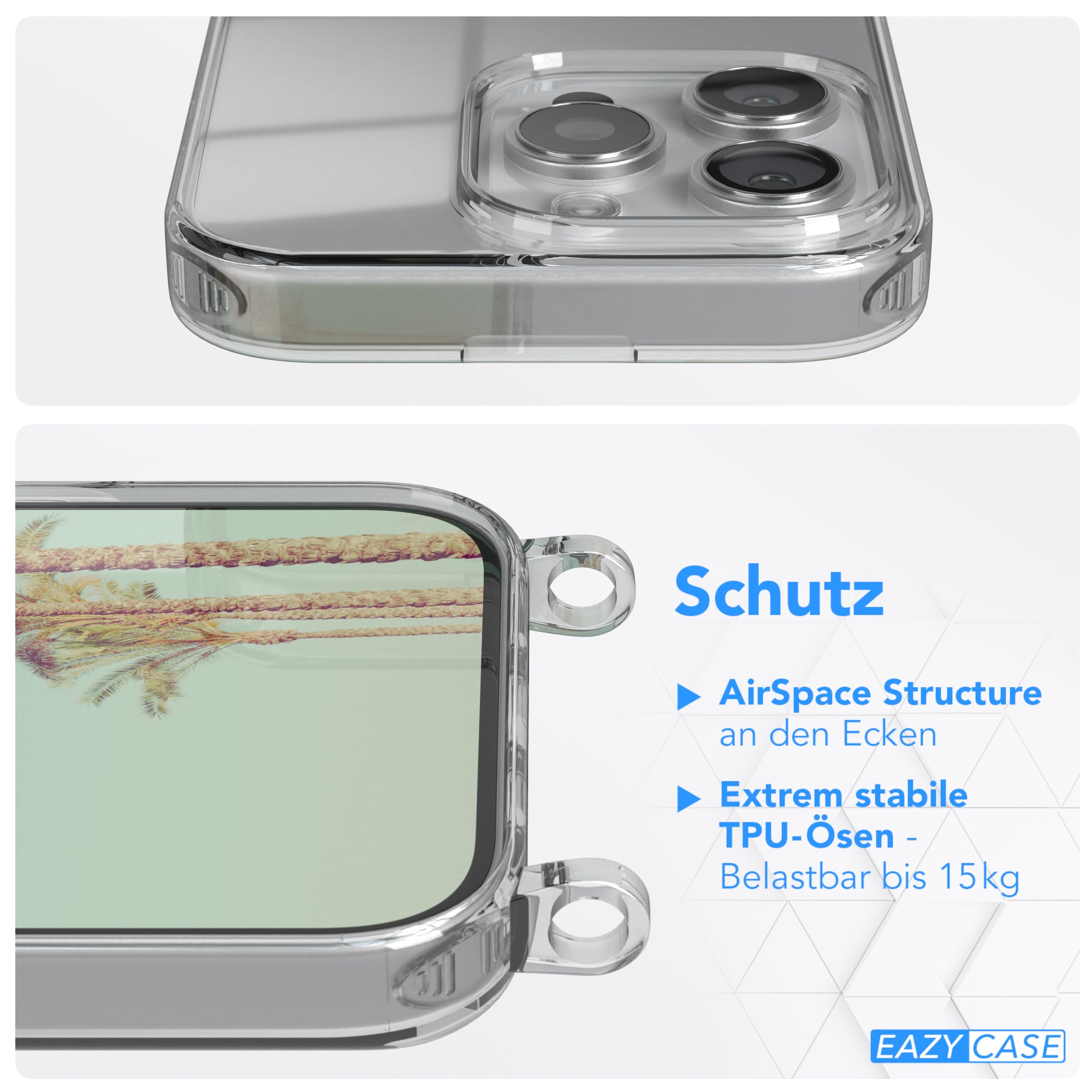 iPhone 16 Pro transparente Hülle + Kordel