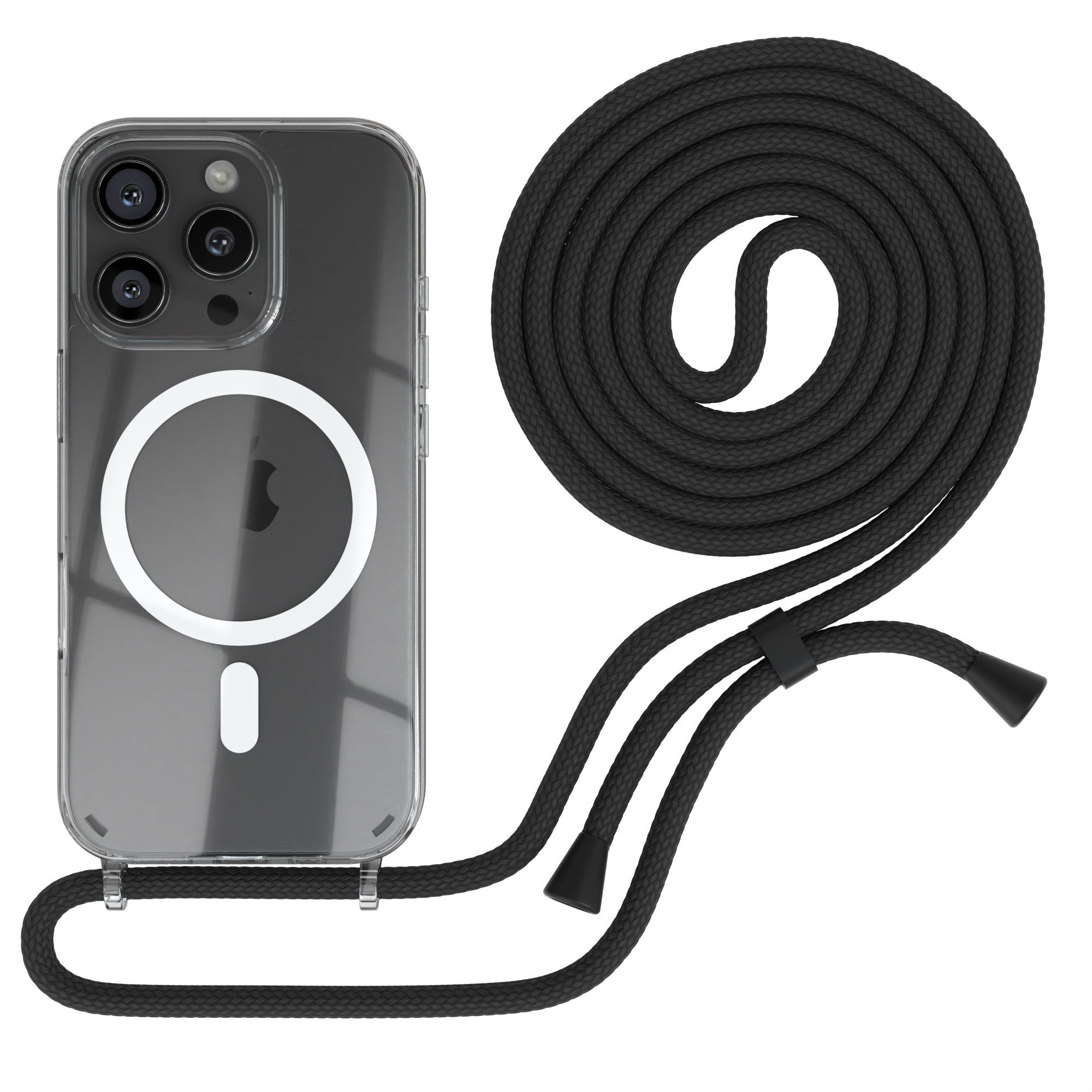 iPhone 16 Pro transparente Hülle + Kordel mit MagSafe