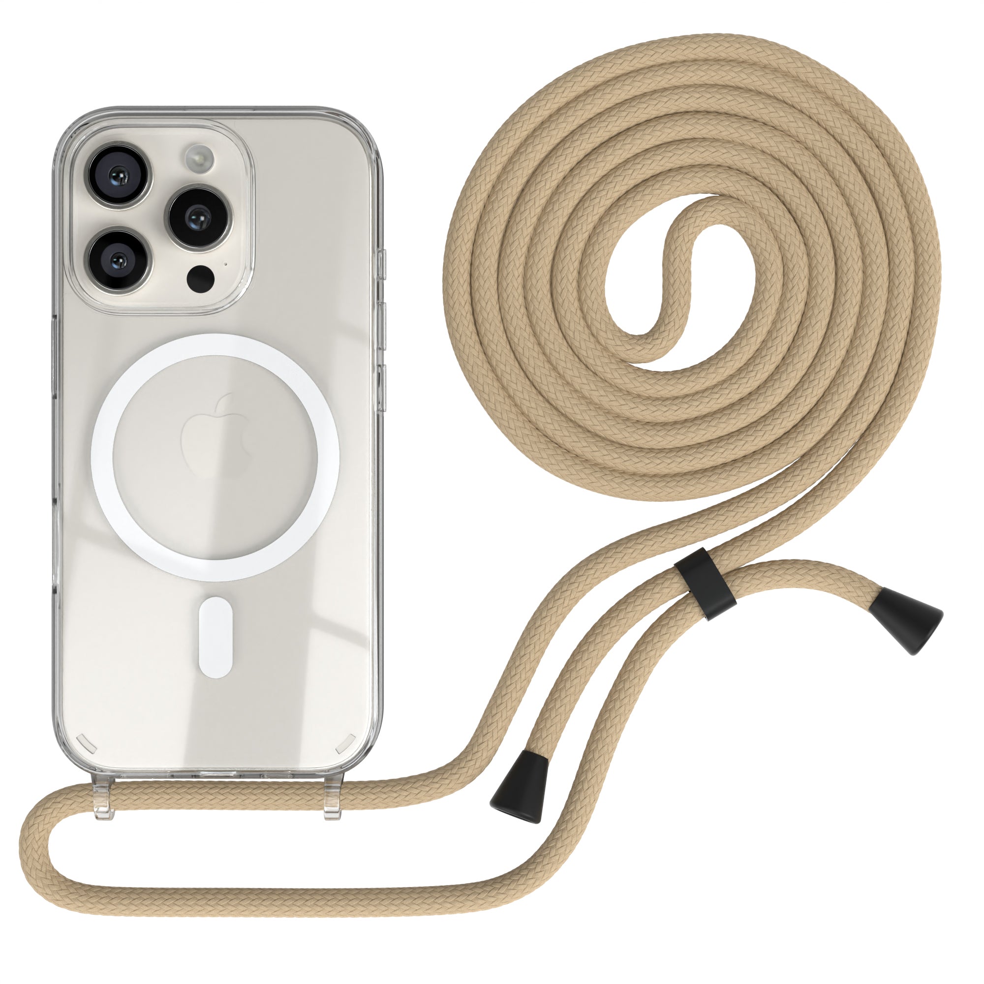 iPhone 16 Pro transparente Hülle + Kordel mit MagSafe