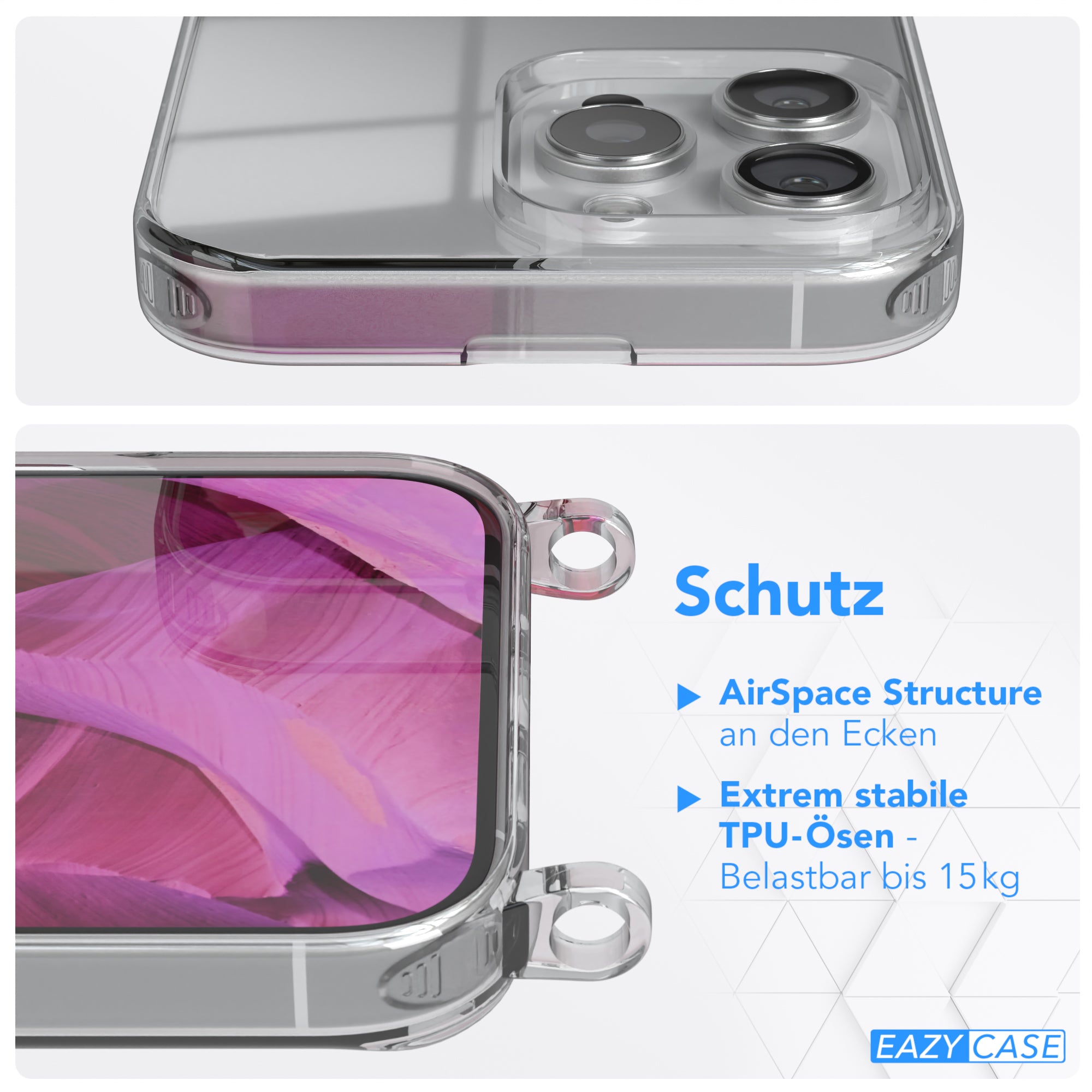 iPhone 16 Pro Max transparente Hülle + Kordel