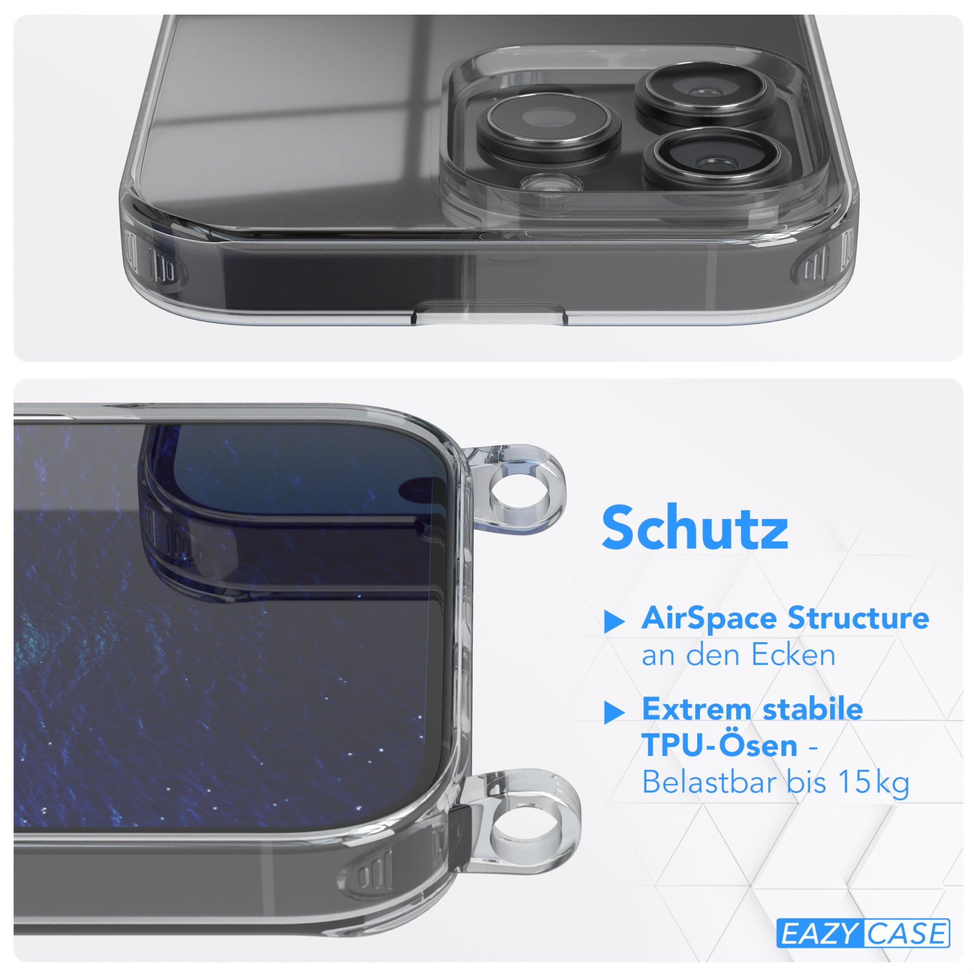 iPhone 16 Pro Max transparente Hülle + Kordel