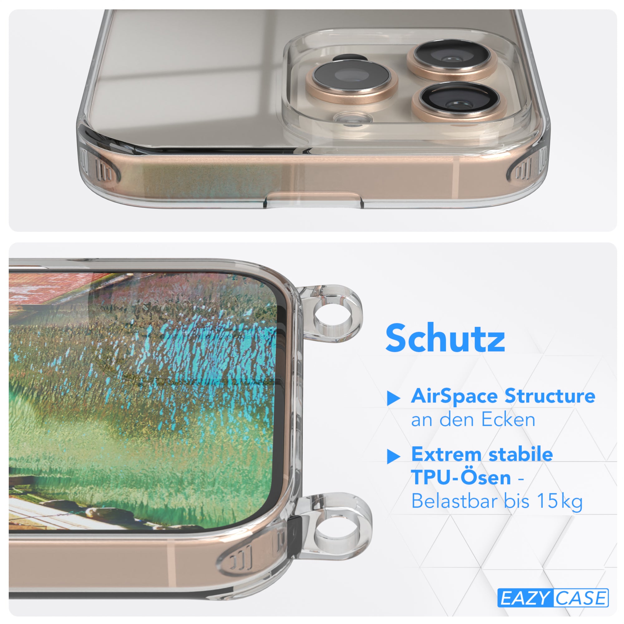 iPhone 16 Pro Max transparente Hülle + Kordel