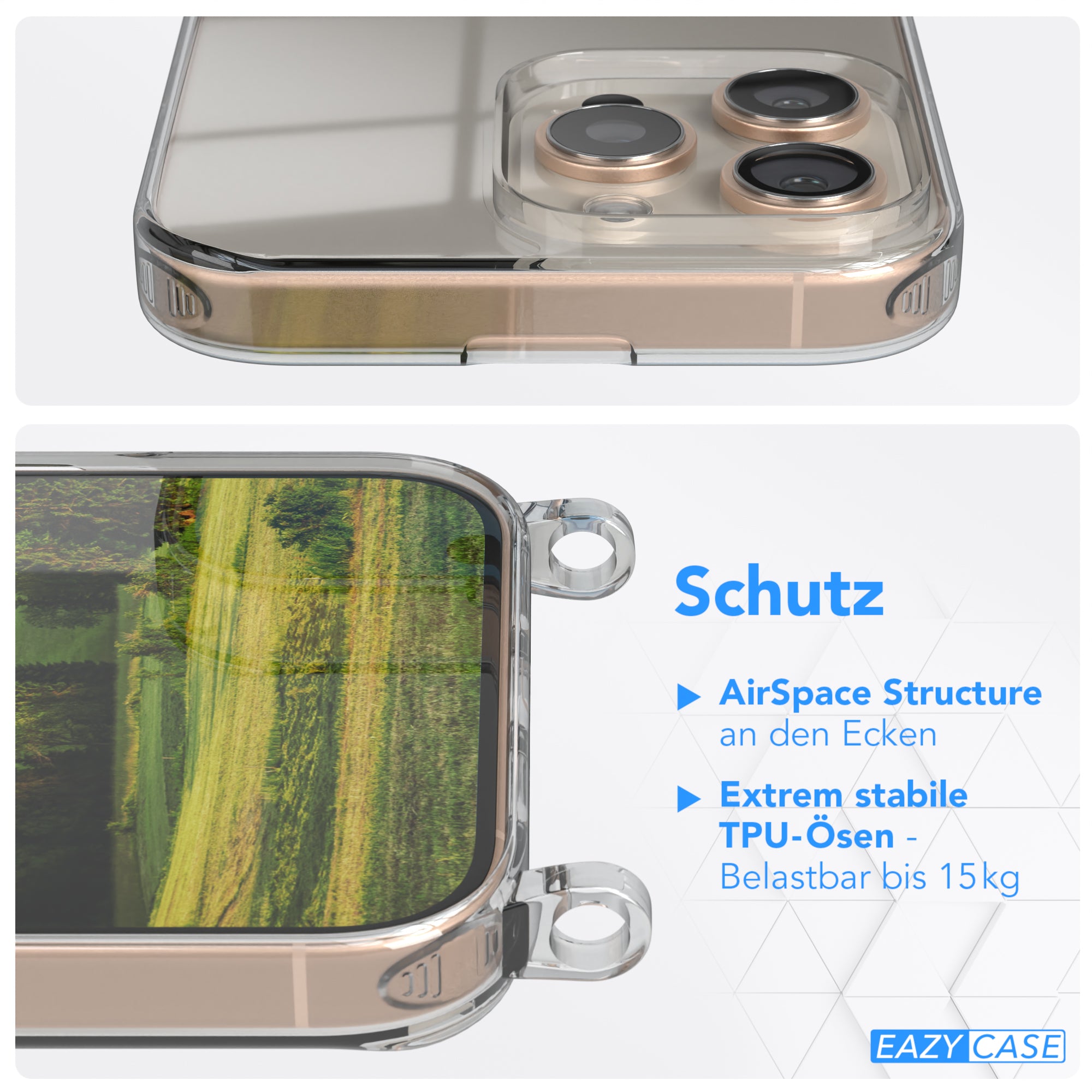 iPhone 16 Pro Max transparente Hülle + Kordel