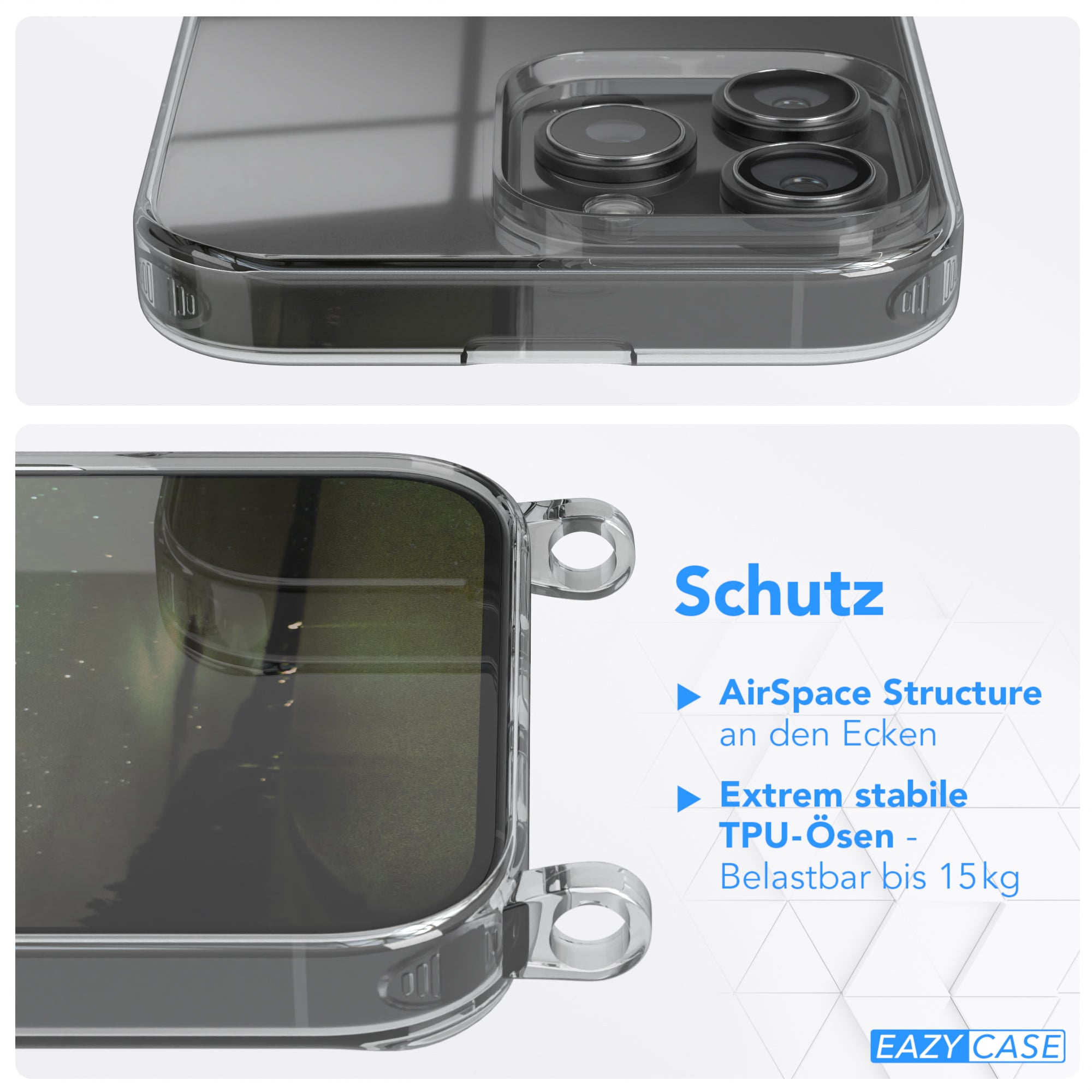 iPhone 16 Pro Max transparente Hülle + Kordel