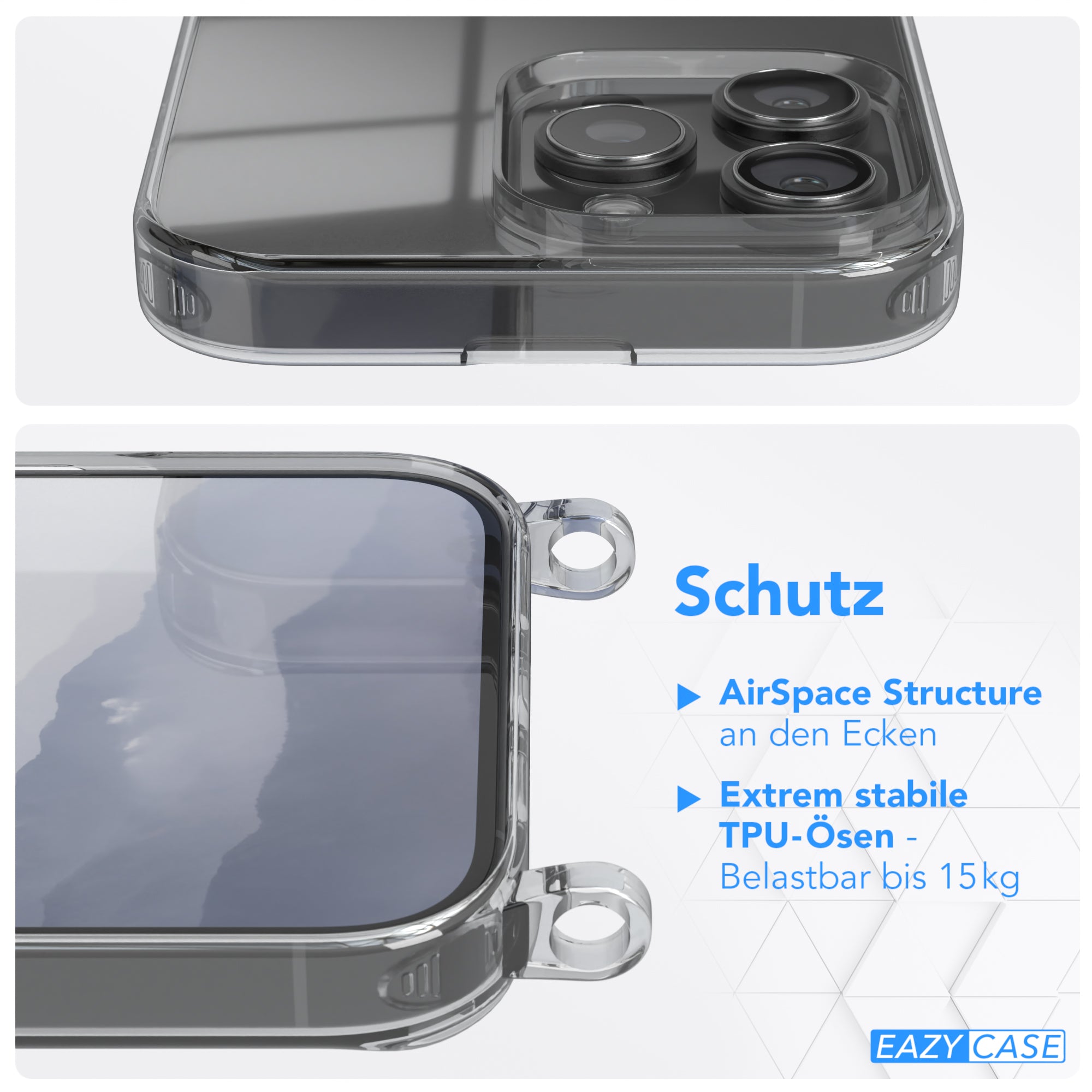 iPhone 16 Pro Max transparente Hülle + Kordel