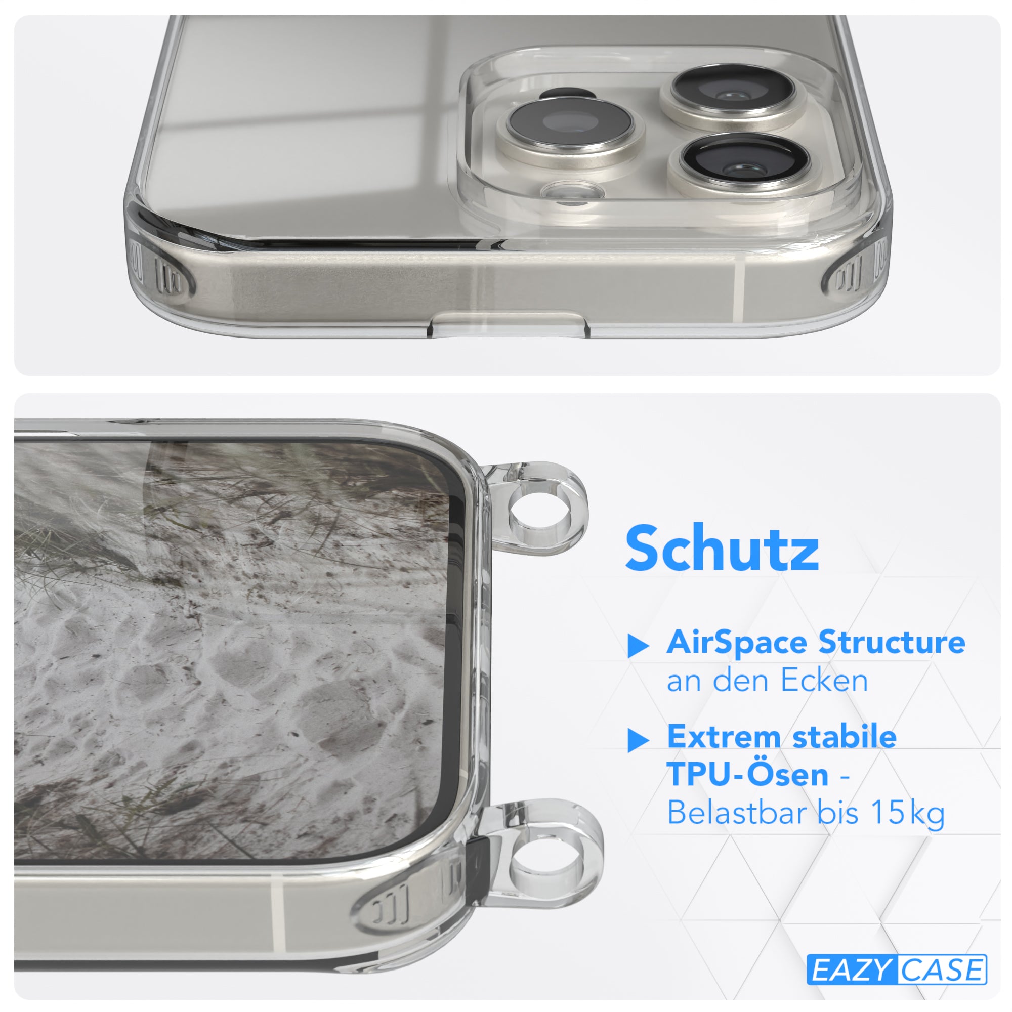 iPhone 16 Pro Max transparente Hülle + Kordel