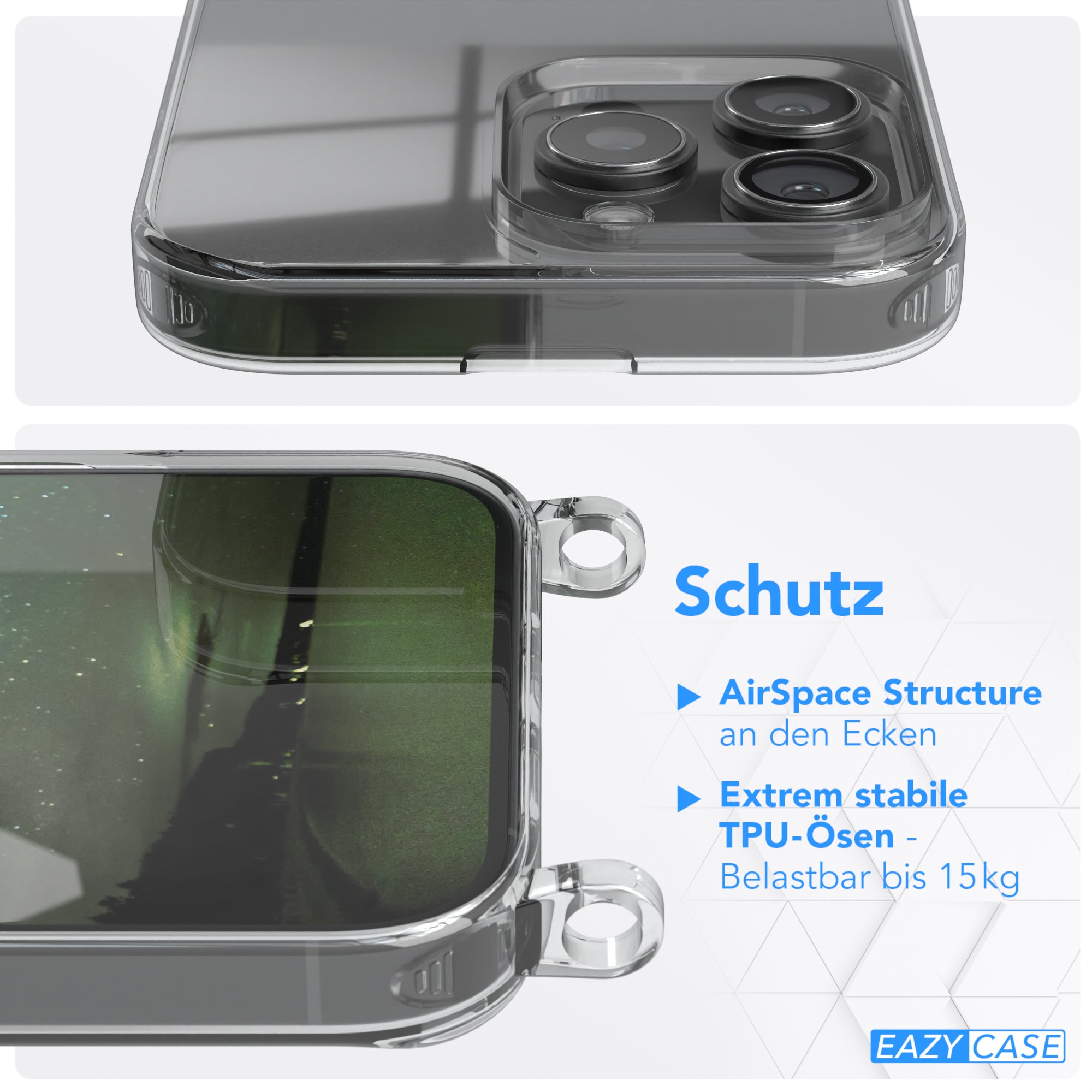 iPhone 16 Pro Max Hülle + Uni Kordel