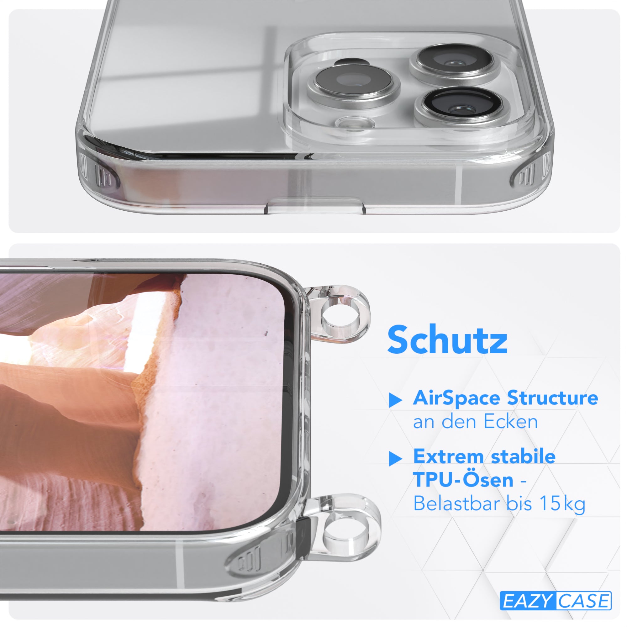 iPhone 16 Pro Max Hülle + Uni Kordel