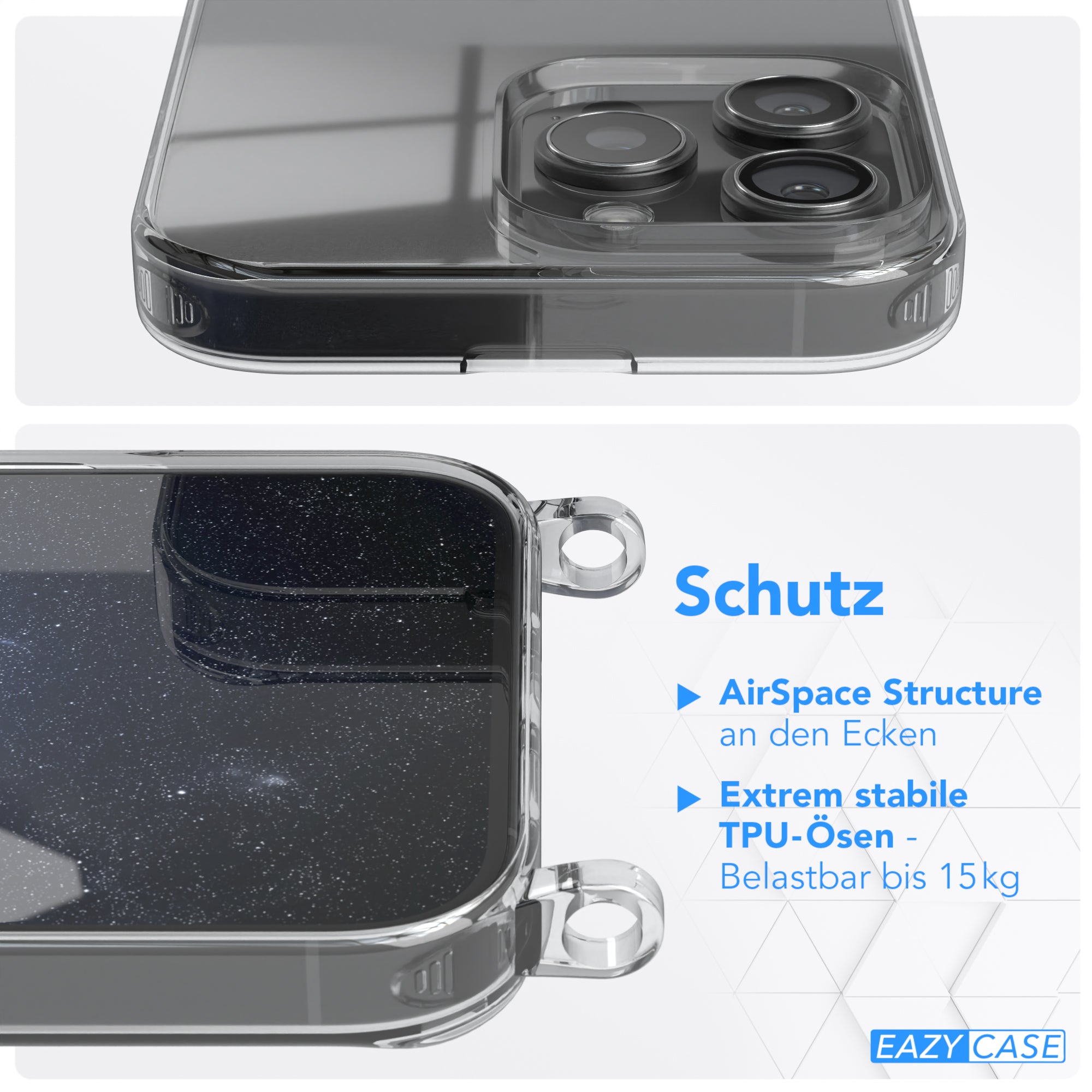 iPhone 16 Pro Max Hülle + Uni Kordel