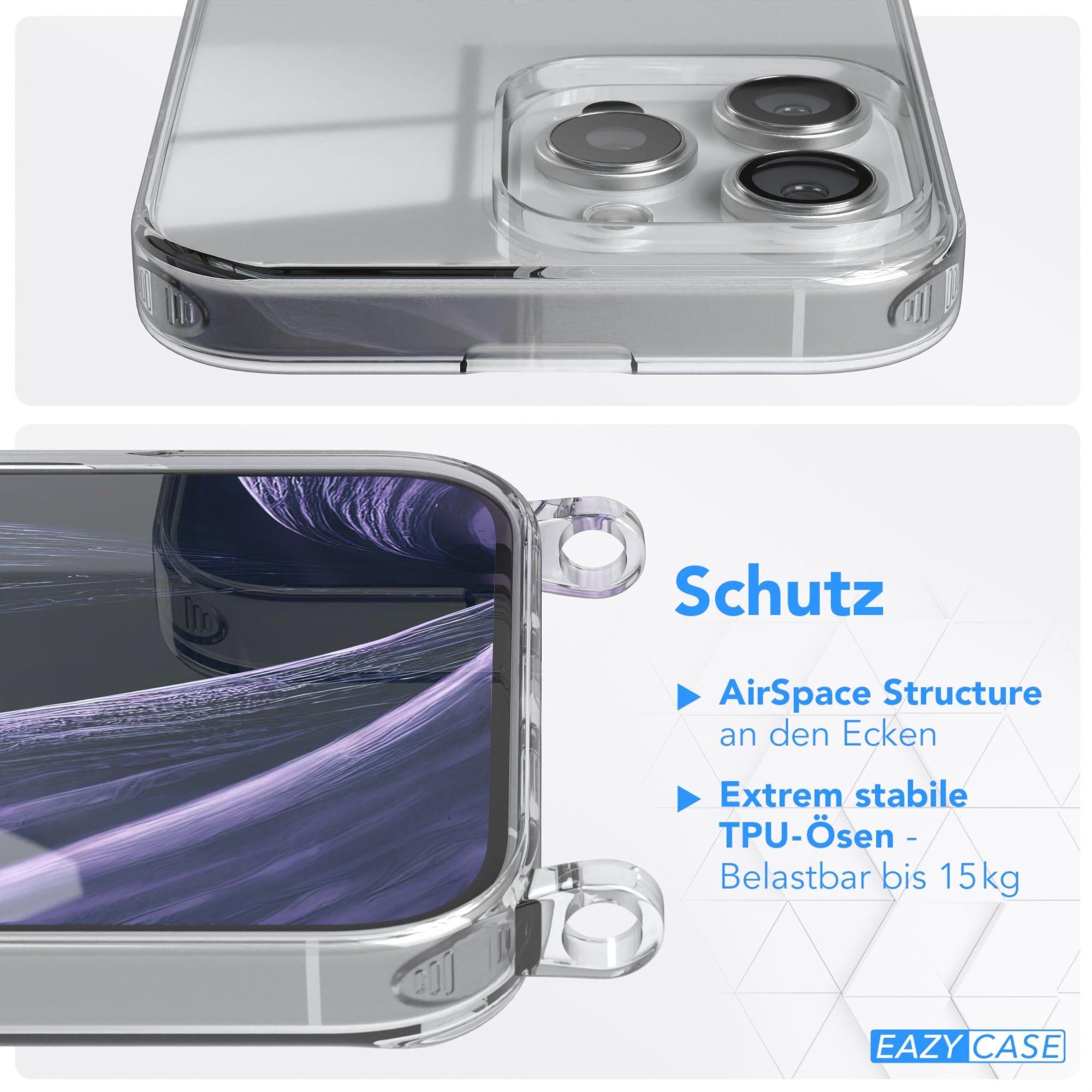 iPhone 16 Pro Max Hülle + Uni Kordel