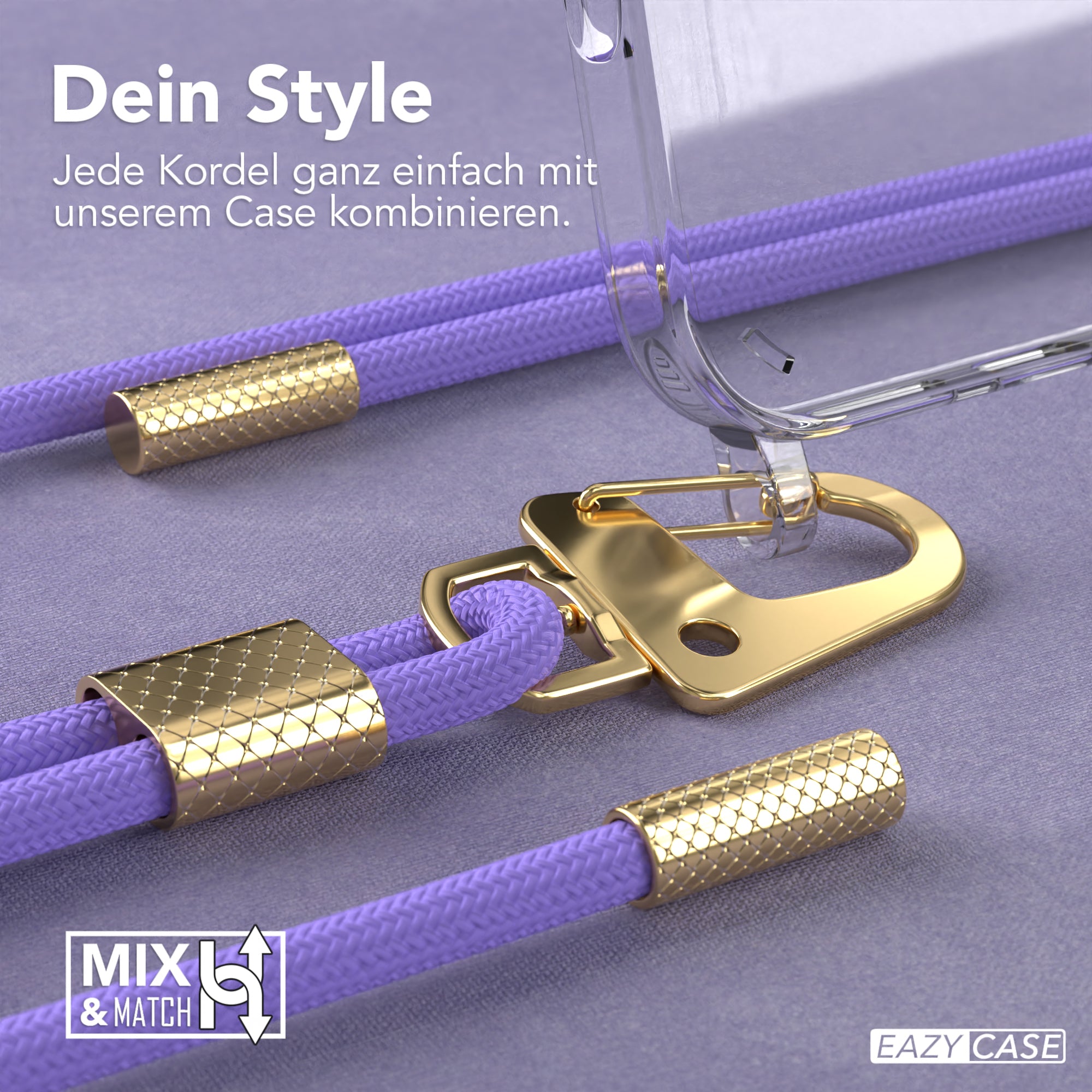 iPhone 16 Pro Max Hülle + Kordel mit Karabinern