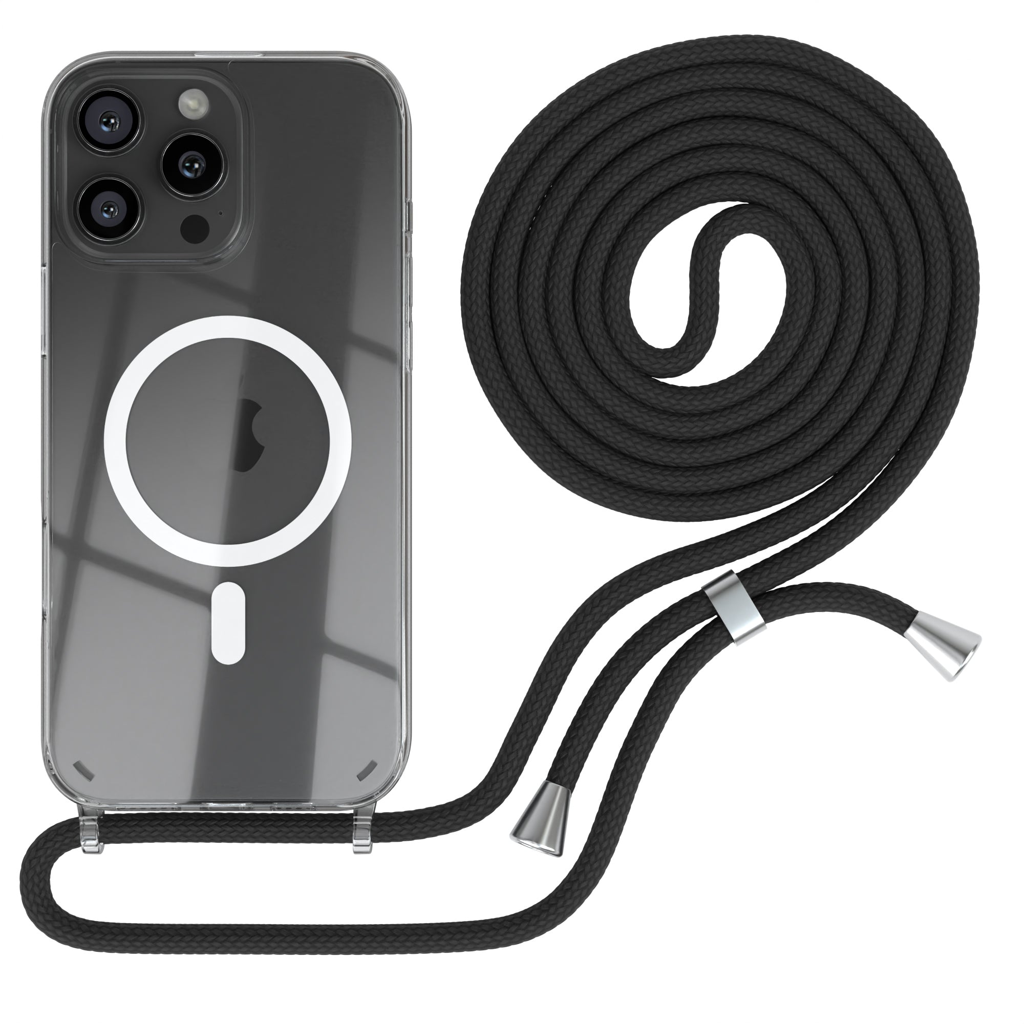 iPhone 16 Pro Max transparente Hülle + Kordel mit MagSafe