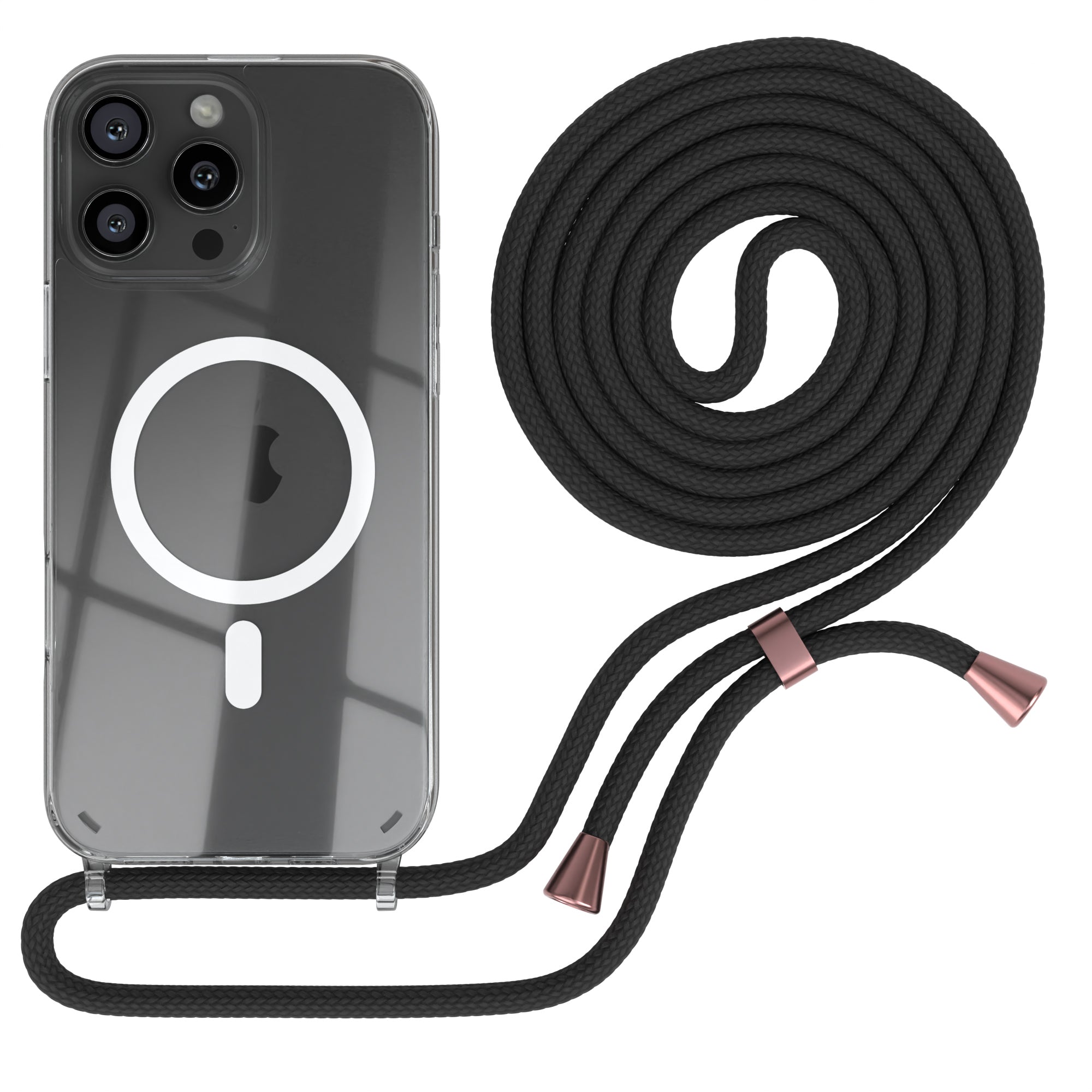 iPhone 16 Pro Max transparente Hülle + Kordel mit MagSafe