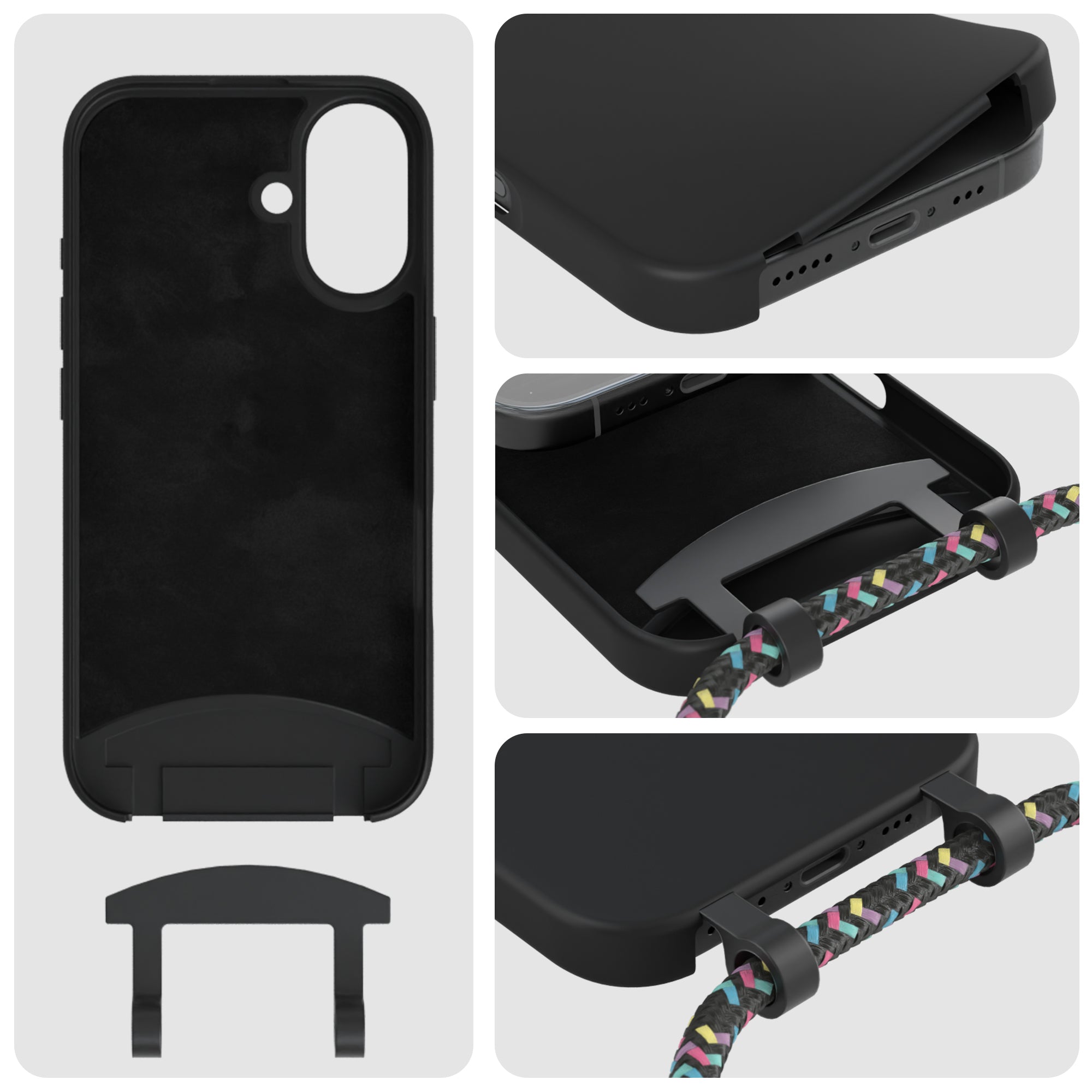 iPhone 16 2in1 Hülle mit Kordel