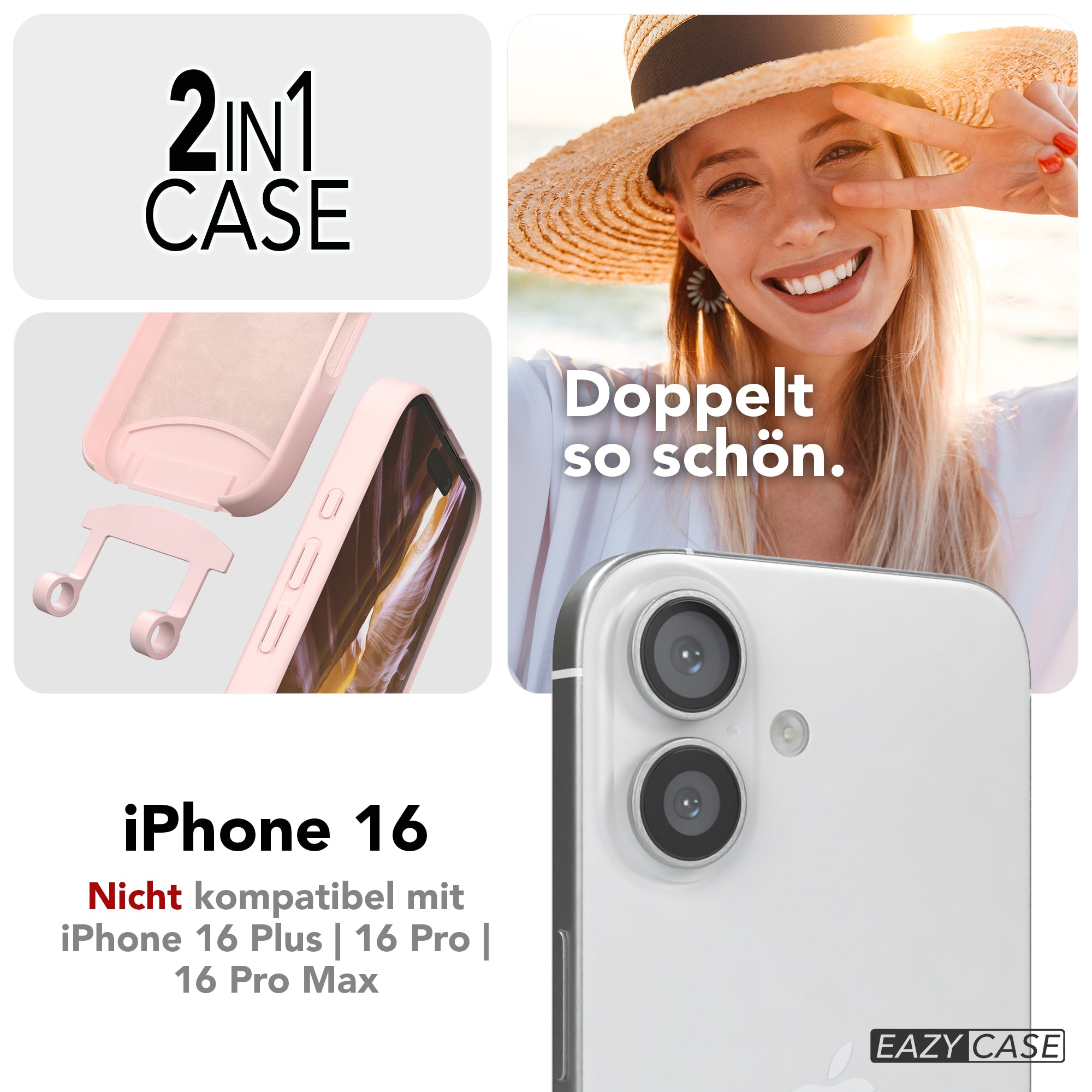 iPhone 16 2in1 Hülle mit Kordel