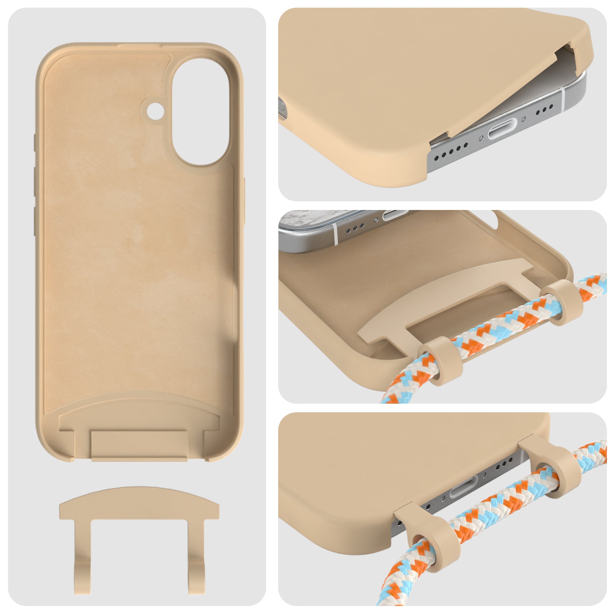 iPhone 16 2in1 Hülle mit Kordel