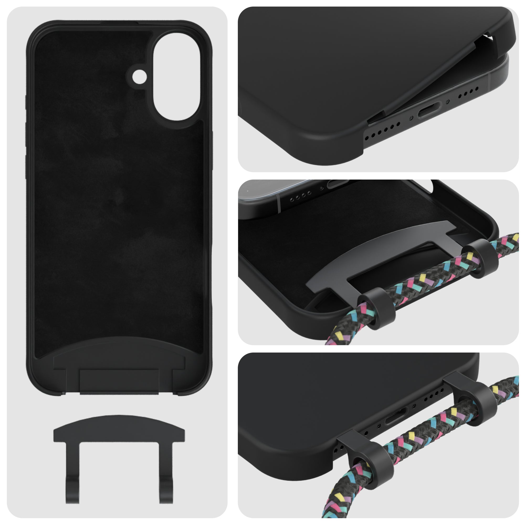 iPhone 16 Plus 2in1 Hülle mit Kordel