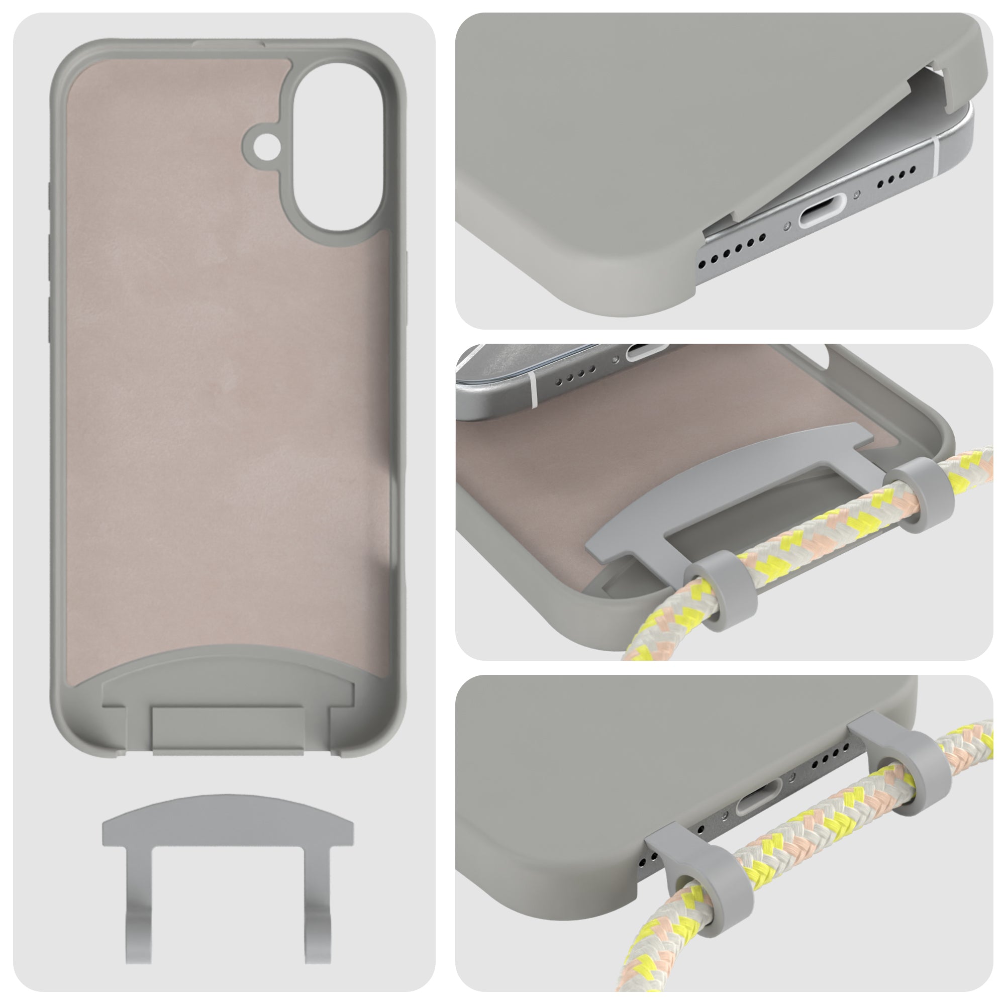 iPhone 16 Plus 2in1 Hülle mit Kordel
