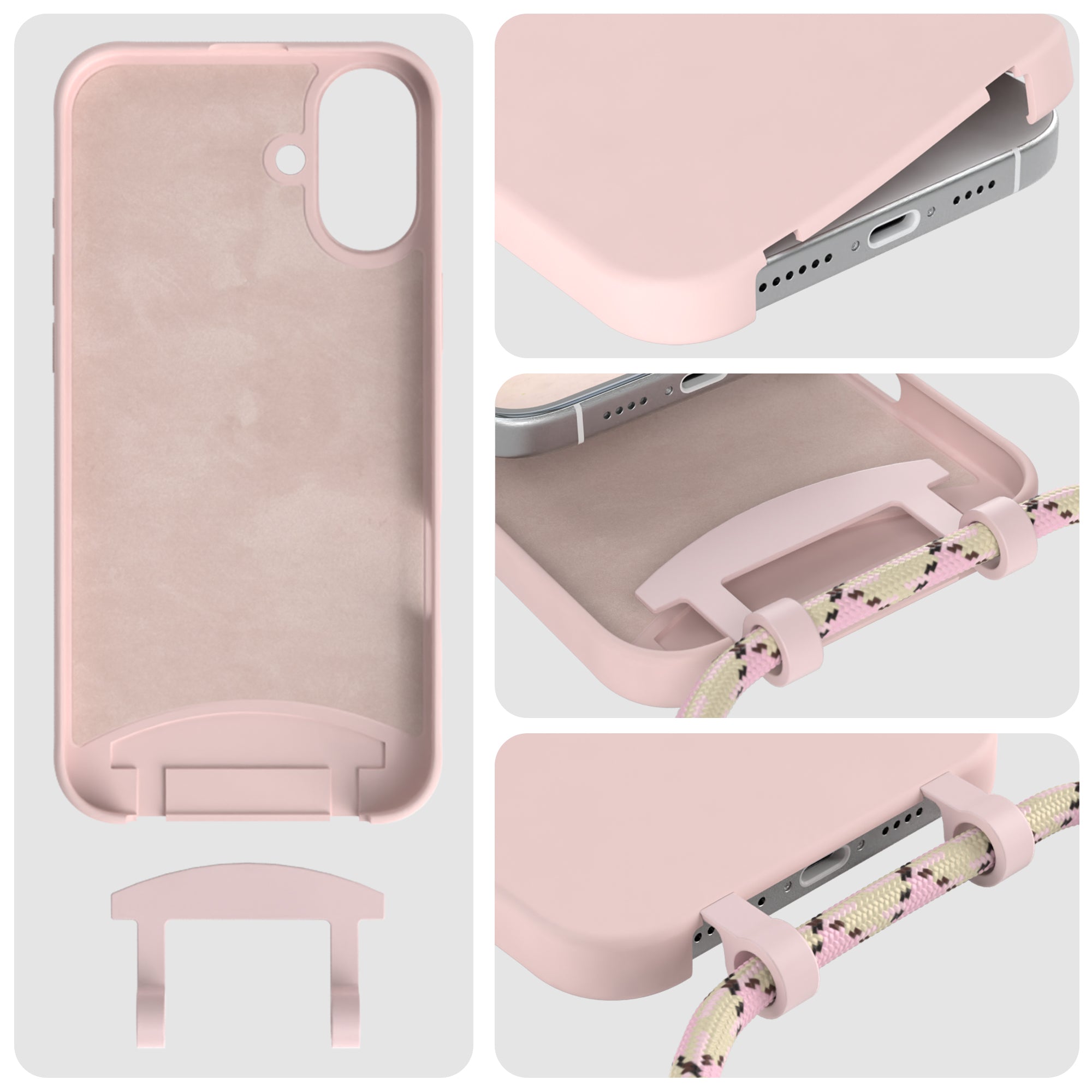 iPhone 16 Plus 2in1 Hülle mit Kordel