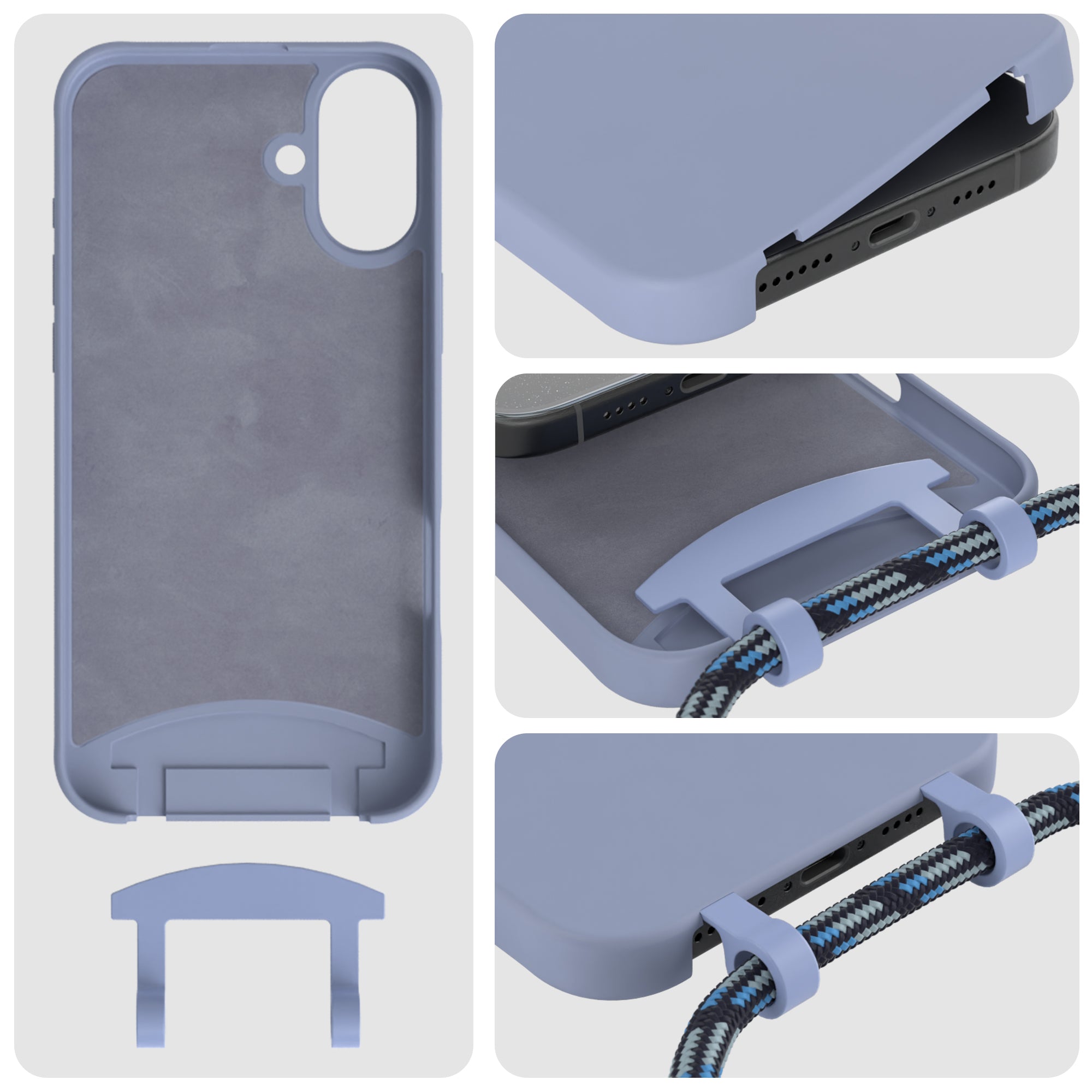 iPhone 16 Plus 2in1 Hülle mit Kordel