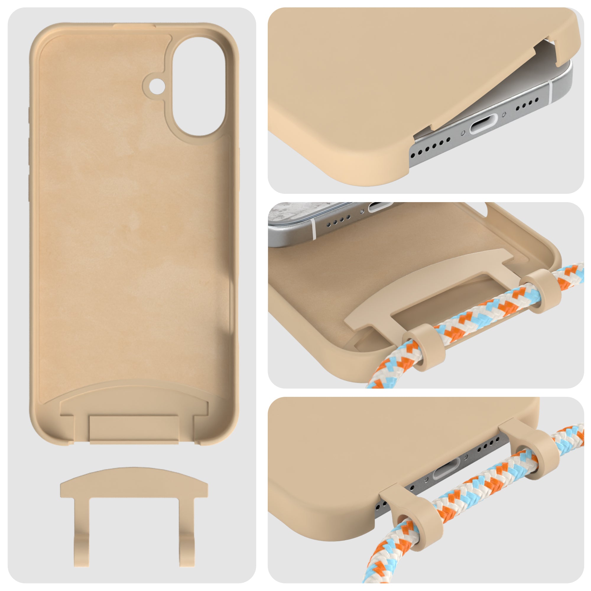 iPhone 16 Plus 2in1 Hülle mit Kordel
