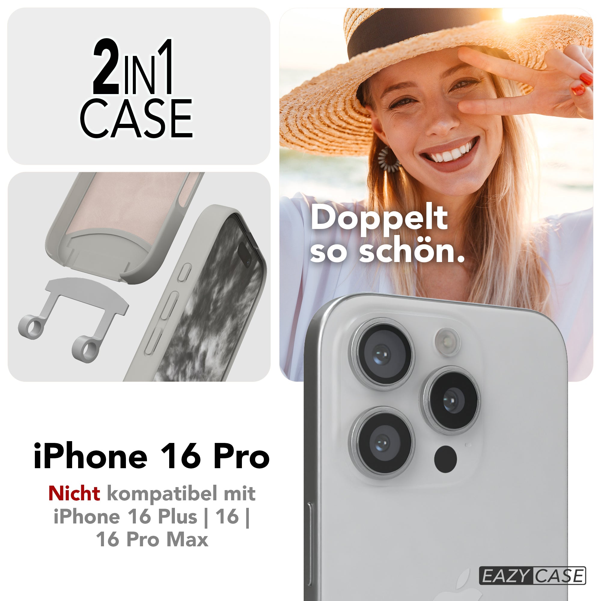 iPhone 16 Pro 2in1 Hülle mit Kordel