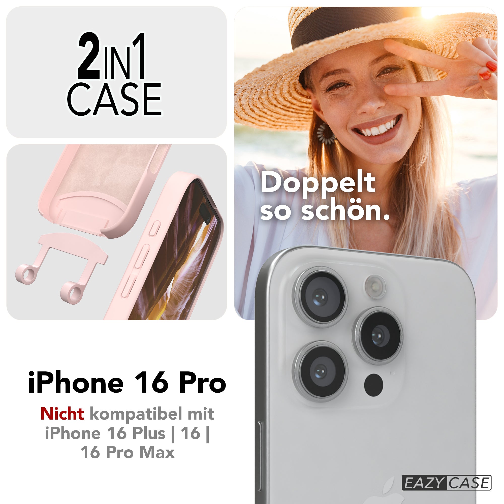 iPhone 16 Pro 2in1 Hülle mit Kordel