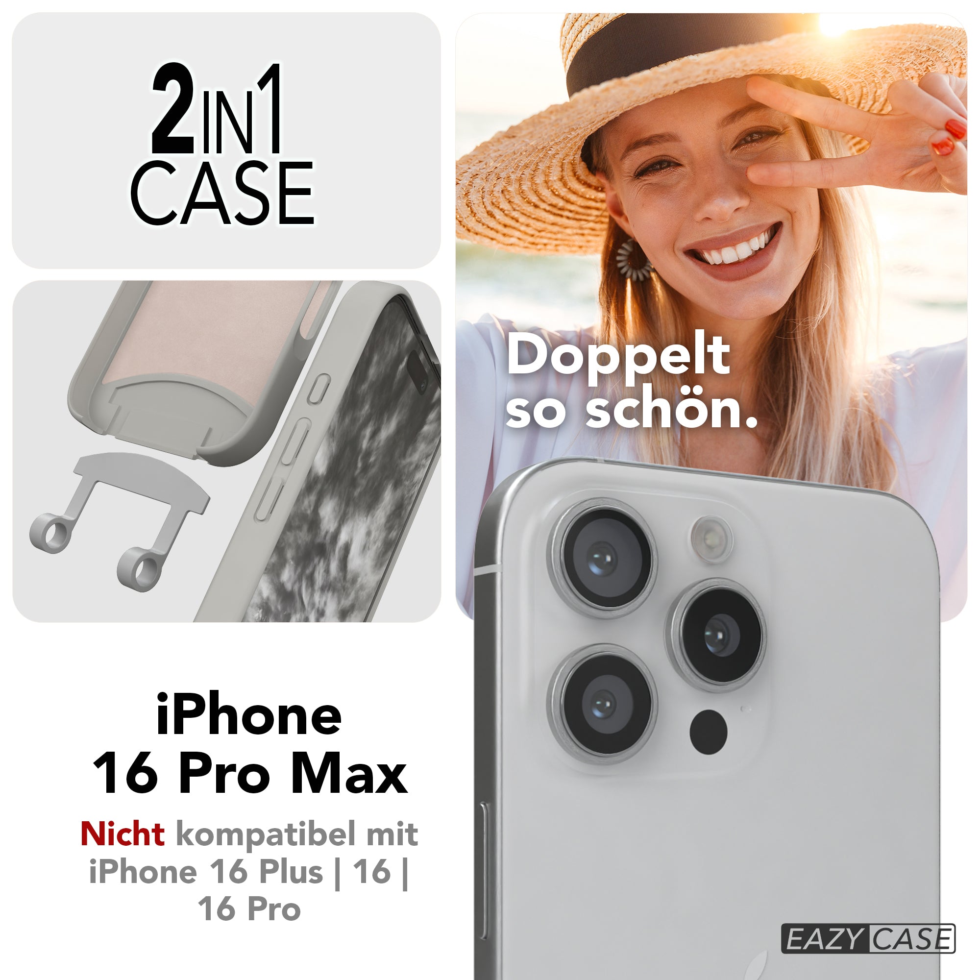 iPhone 16 Pro Max 2in1 Hülle mit Kordel