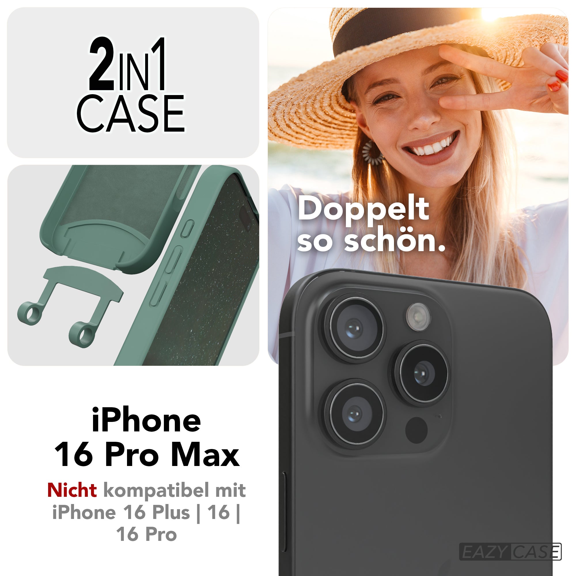 iPhone 16 Pro Max 2in1 Hülle mit Kordel