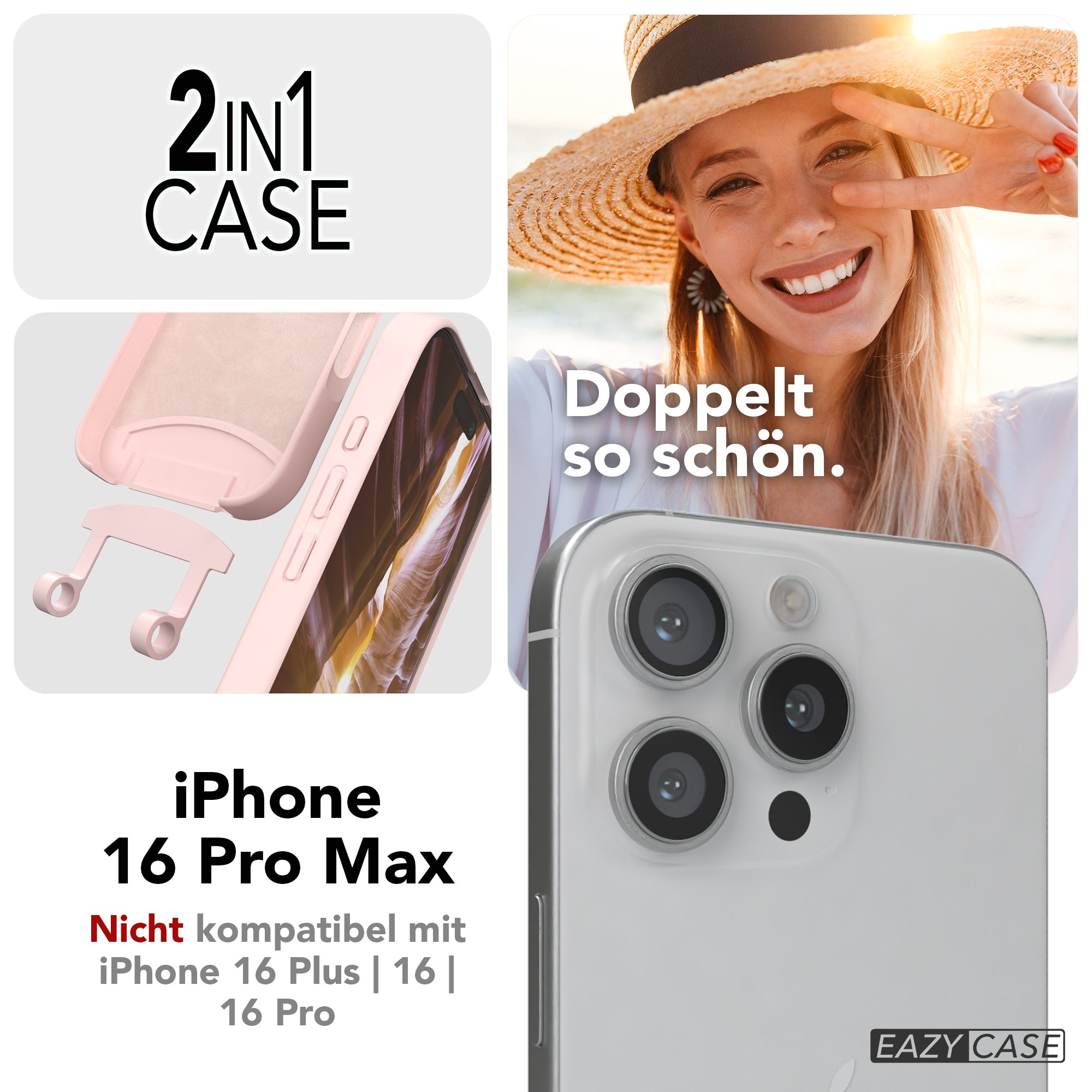 iPhone 16 Pro Max 2in1 Hülle mit Kordel