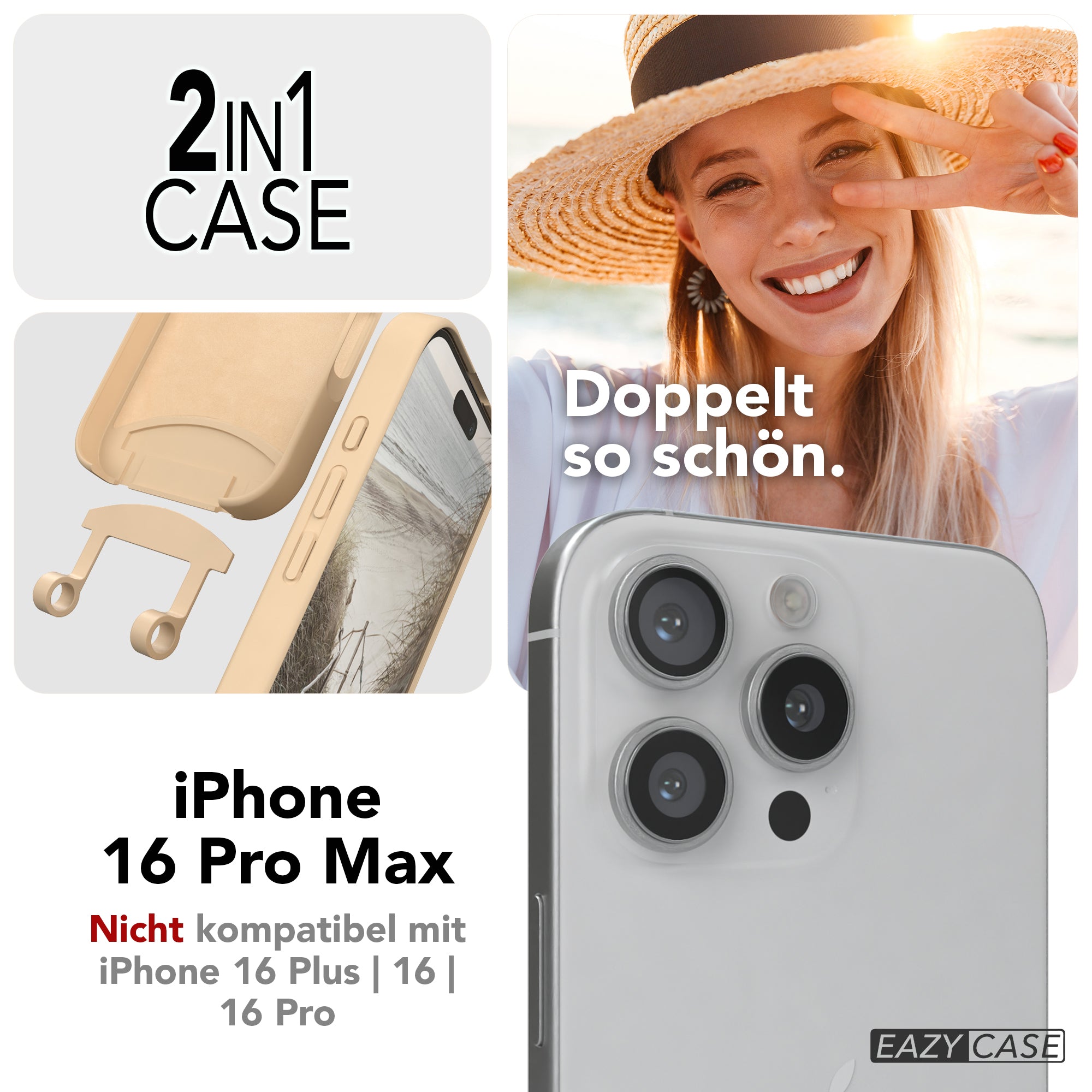 iPhone 16 Pro Max 2in1 Hülle mit Kordel