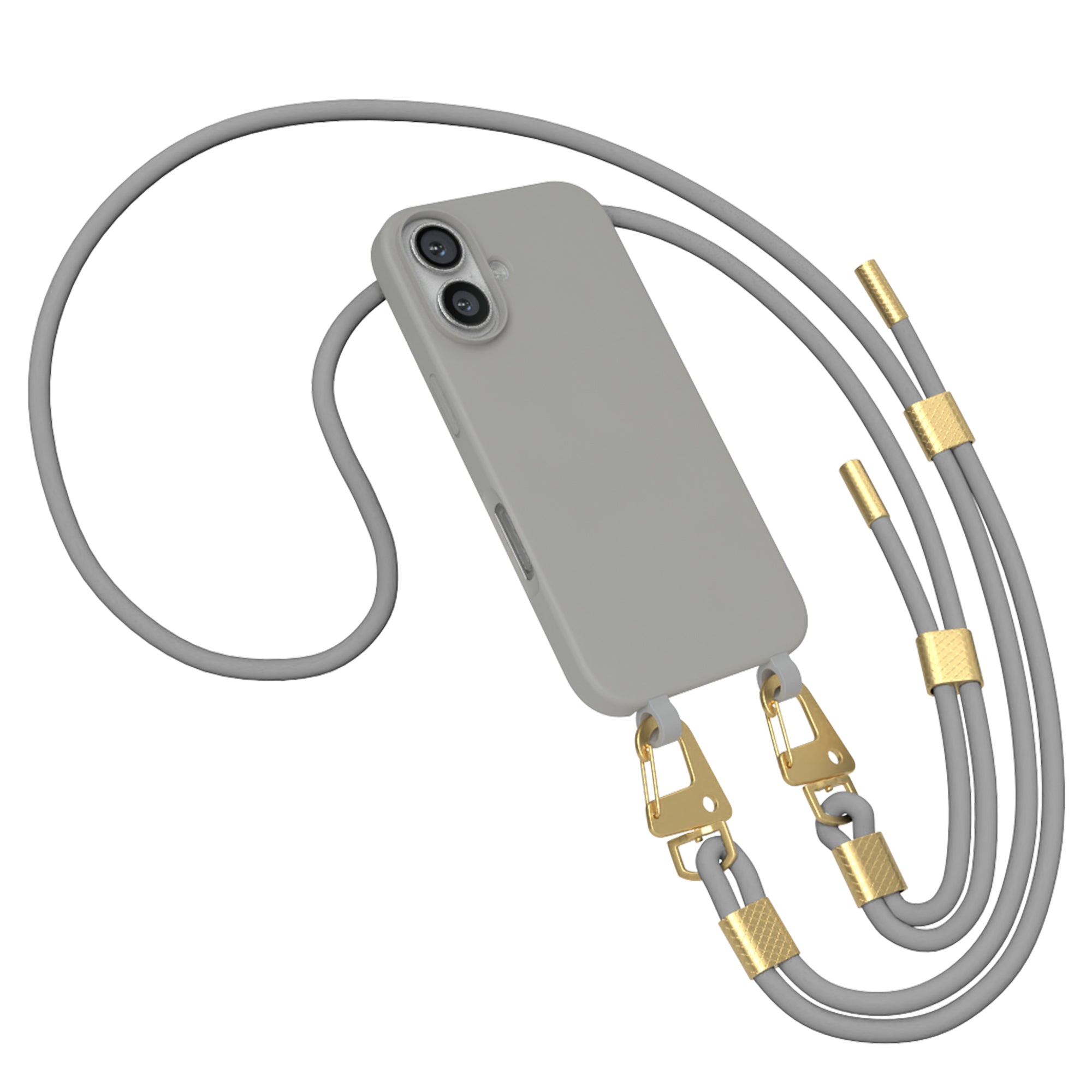 iPhone 16 2in1 Hülle + Kordel mit Karabinern