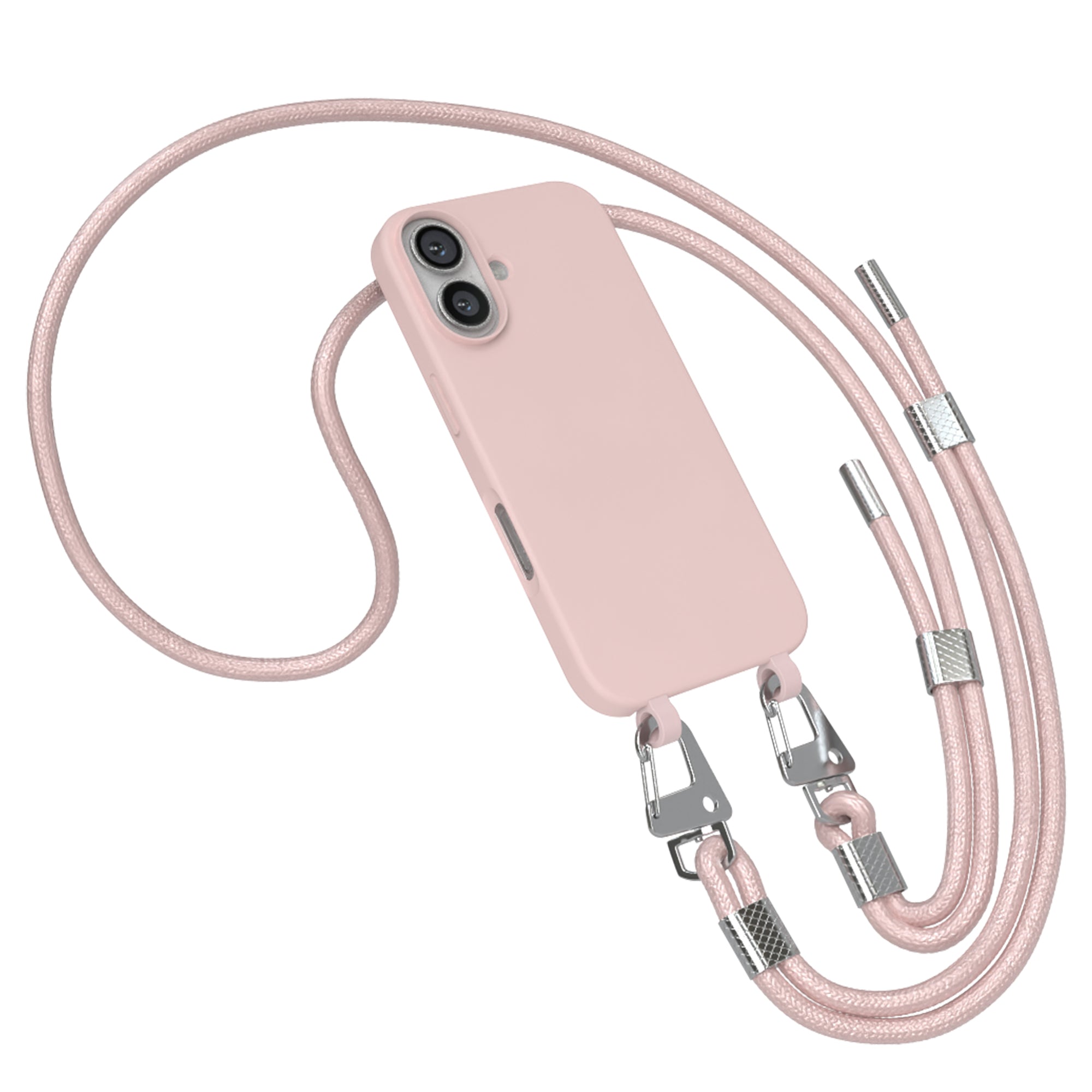 iPhone 16 2in1 Hülle + Kordel mit Karabinern