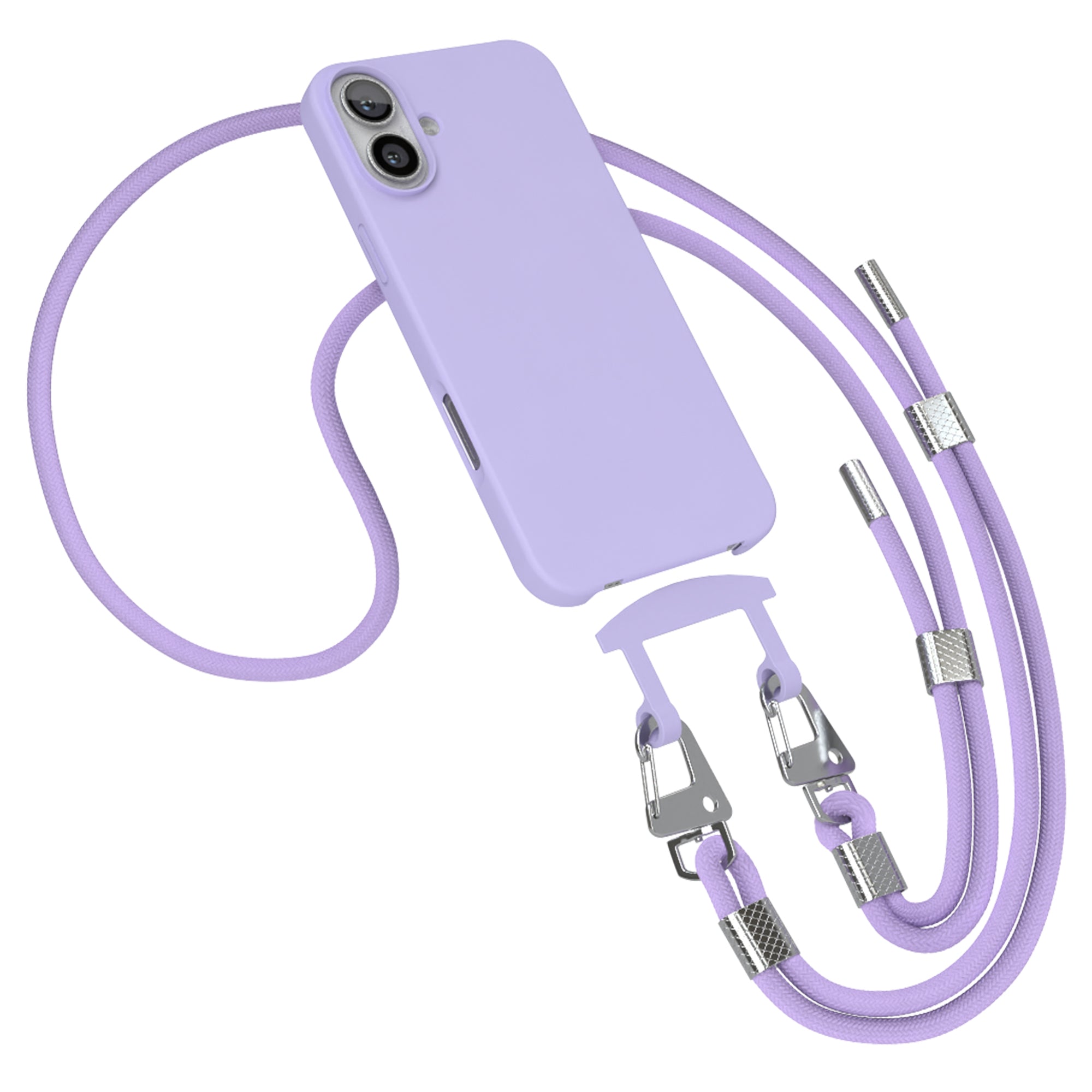 iPhone 16 Plus 2in1 Hülle + Kordel mit Karabinern