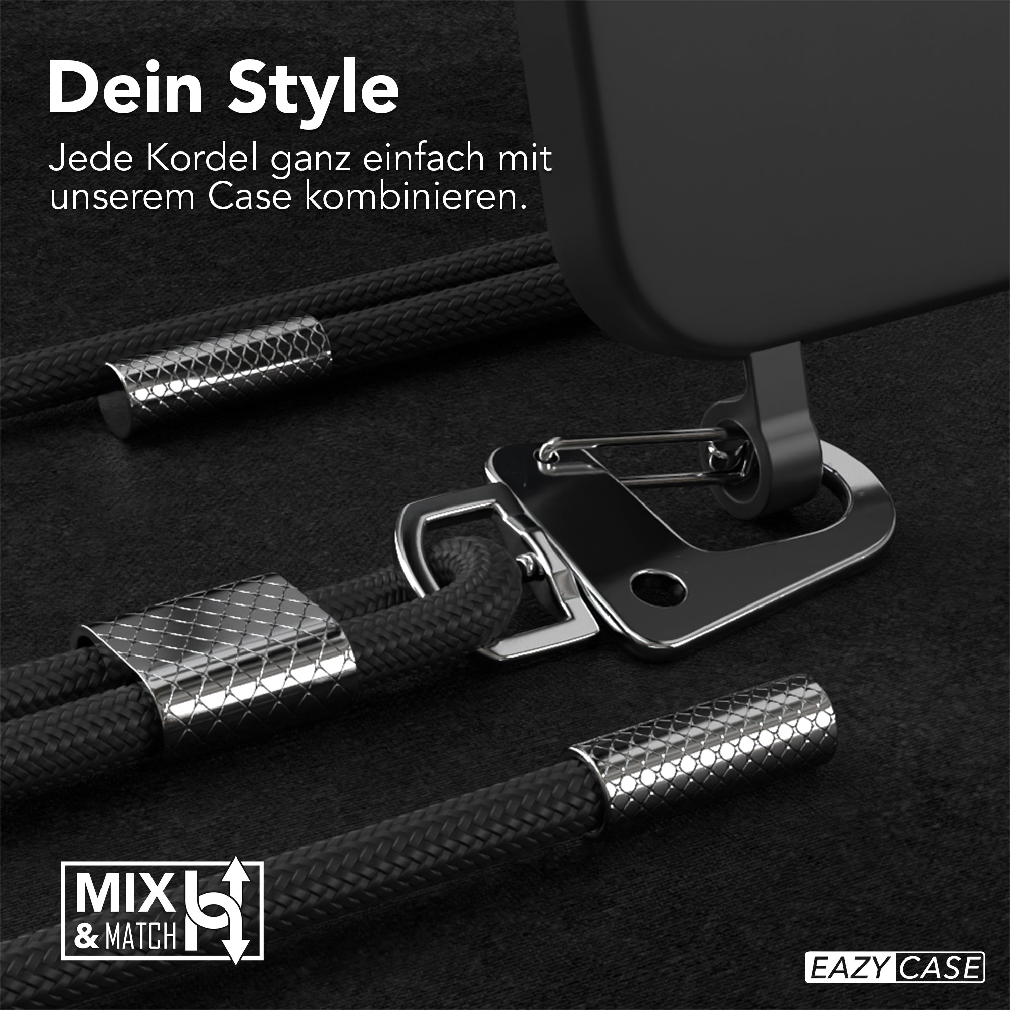 iPhone 16 Pro 2in1 Hülle + Kordel mit Karabinern